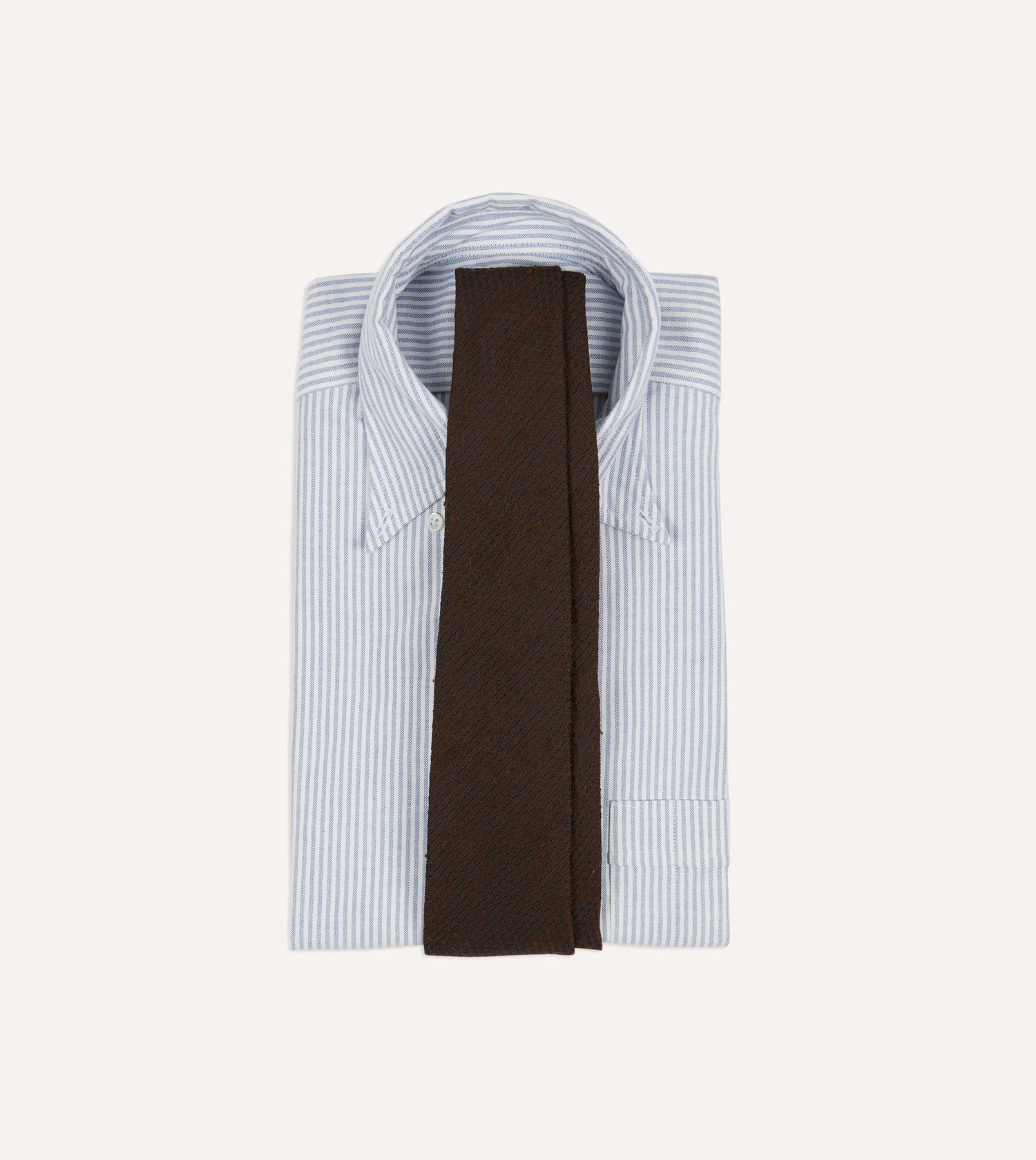 Brown Shantung Silk Hand-Rolled Tie