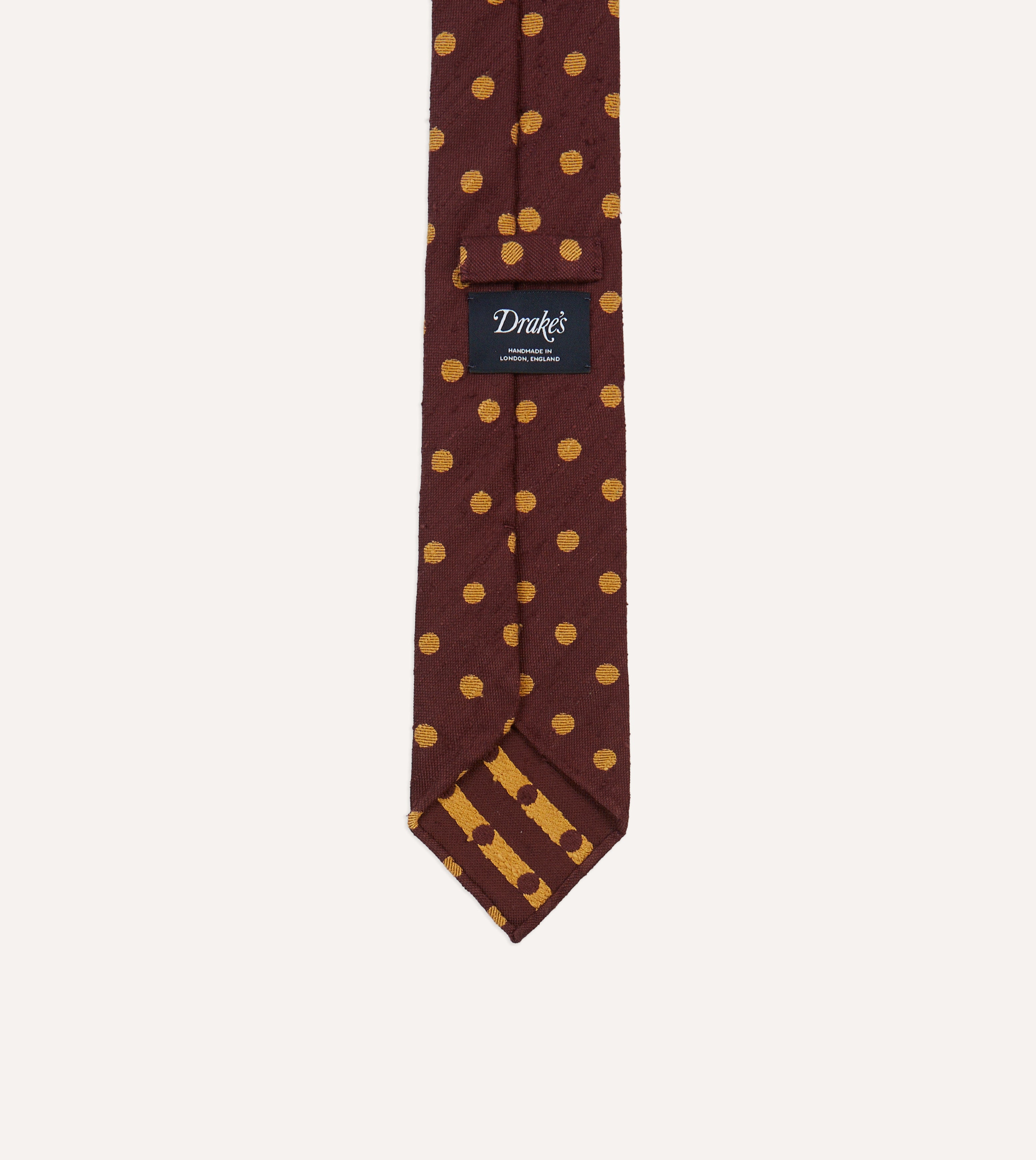 Burgundy and White Spots Shantung Silk Tie