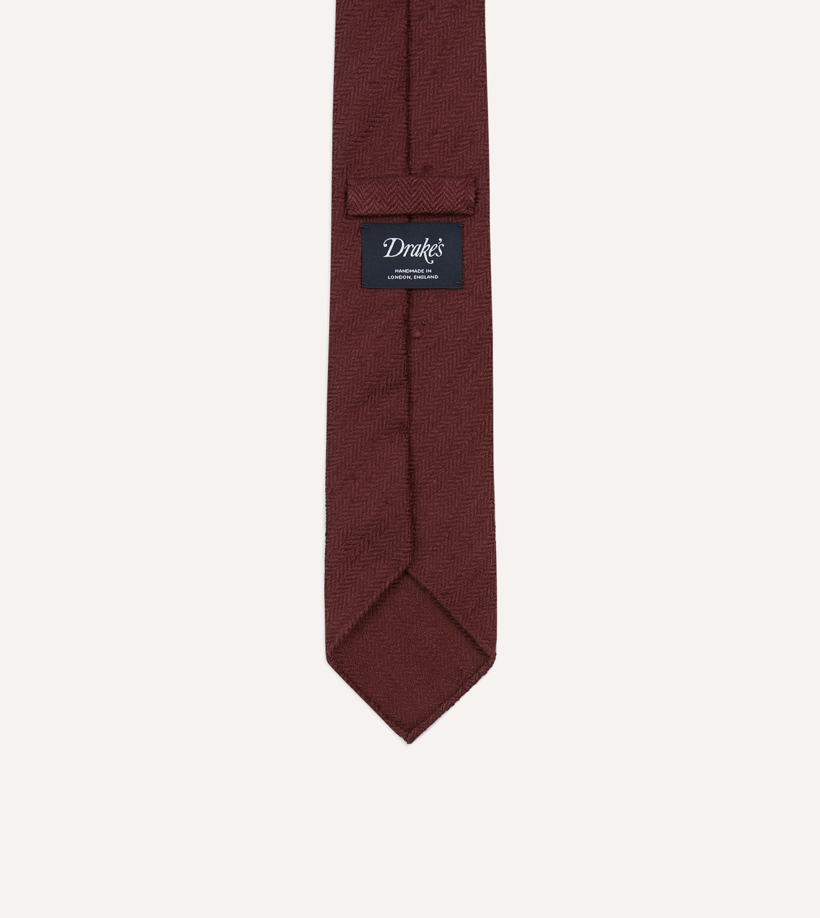 Burgundy Herringbone Shantung Silk Tipped Tie