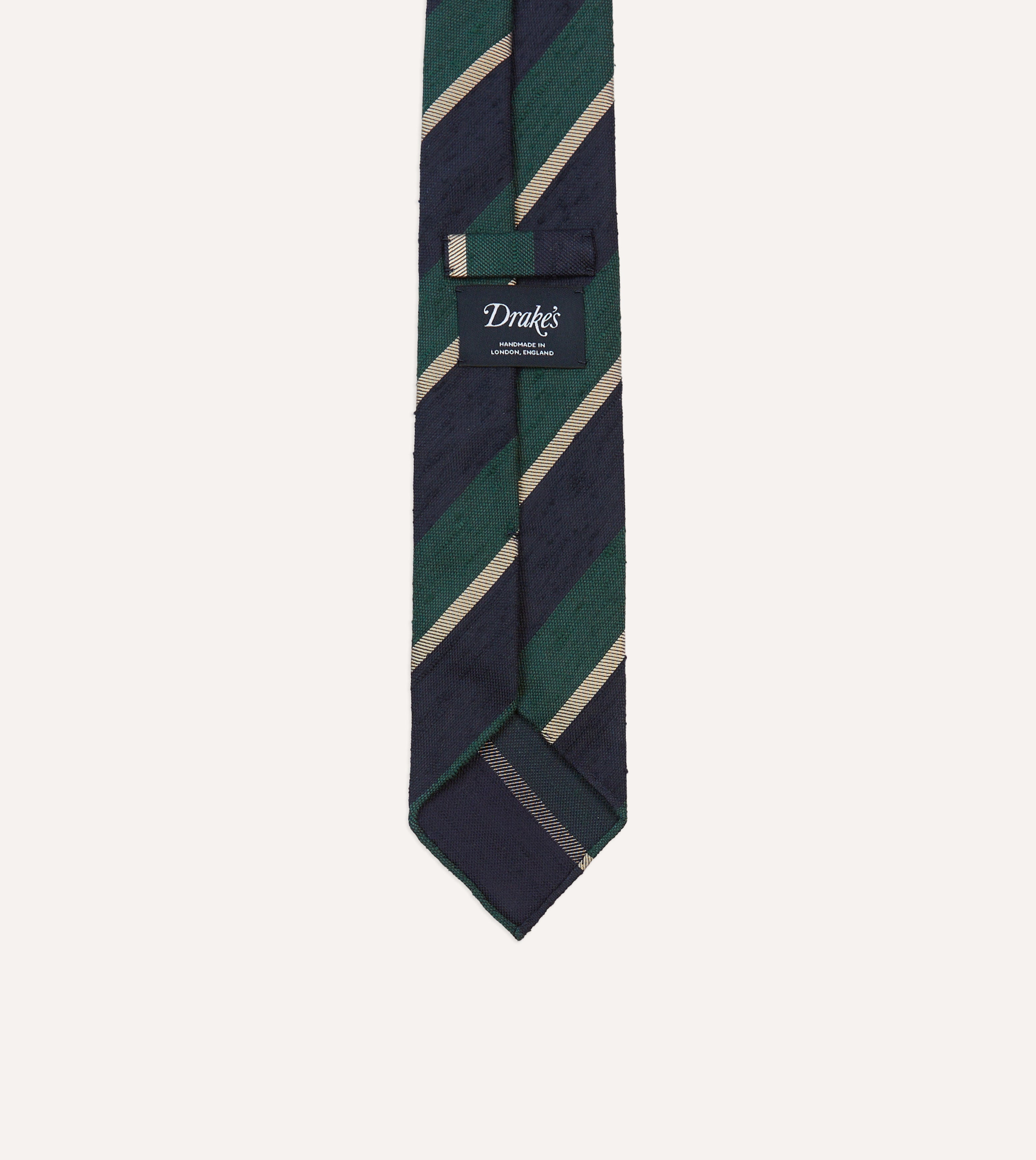 Navy Multi Stripe Shantung Silk Tie