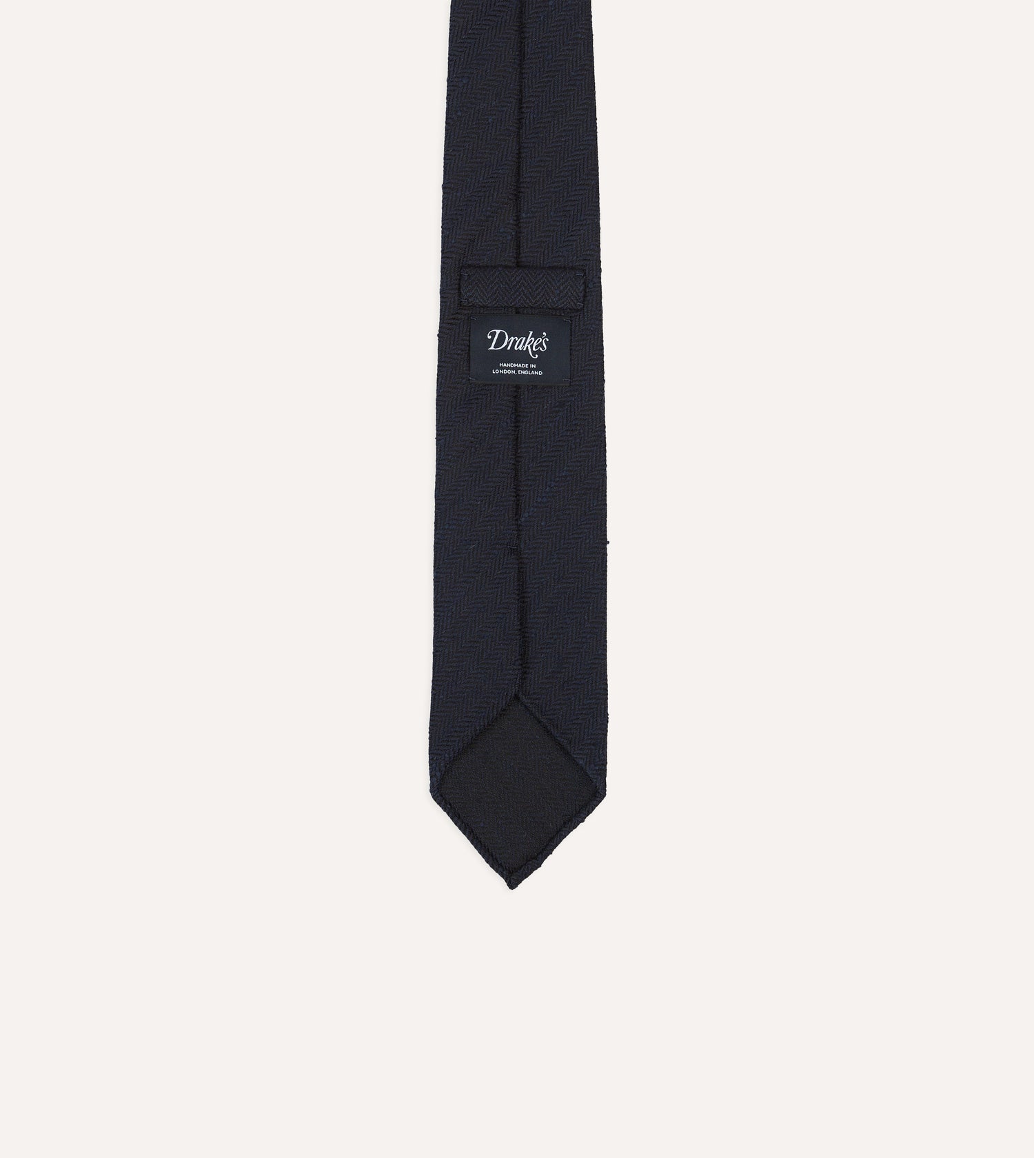 Navy Shantung Silk Hand-Rolled Tie