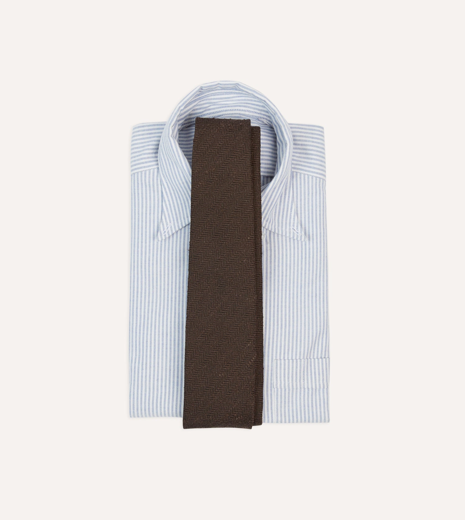 Brown Shantung Silk Hand-Rolled Tie
