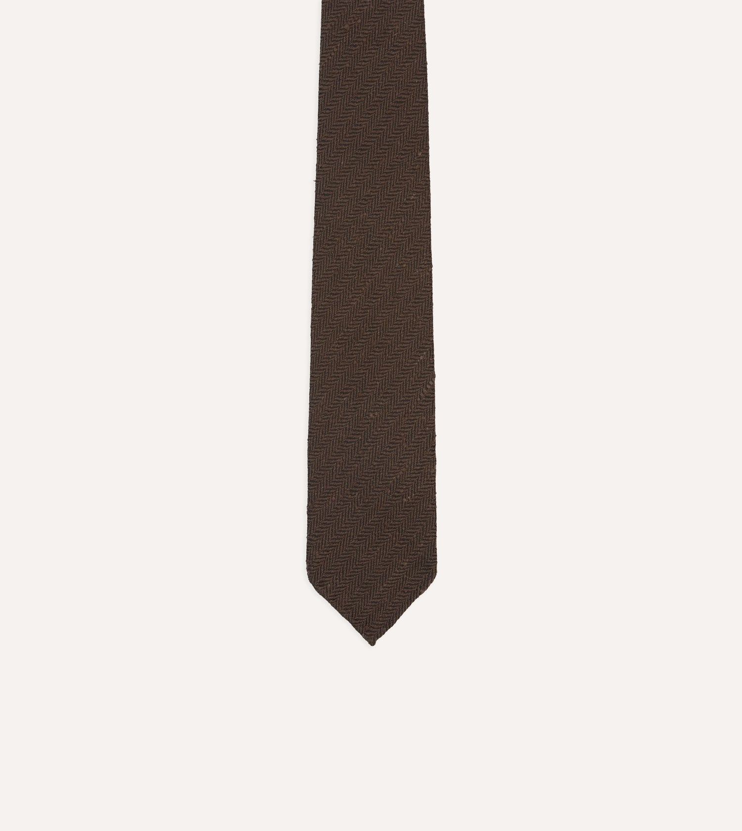 Brown Shantung Silk Hand-Rolled Tie