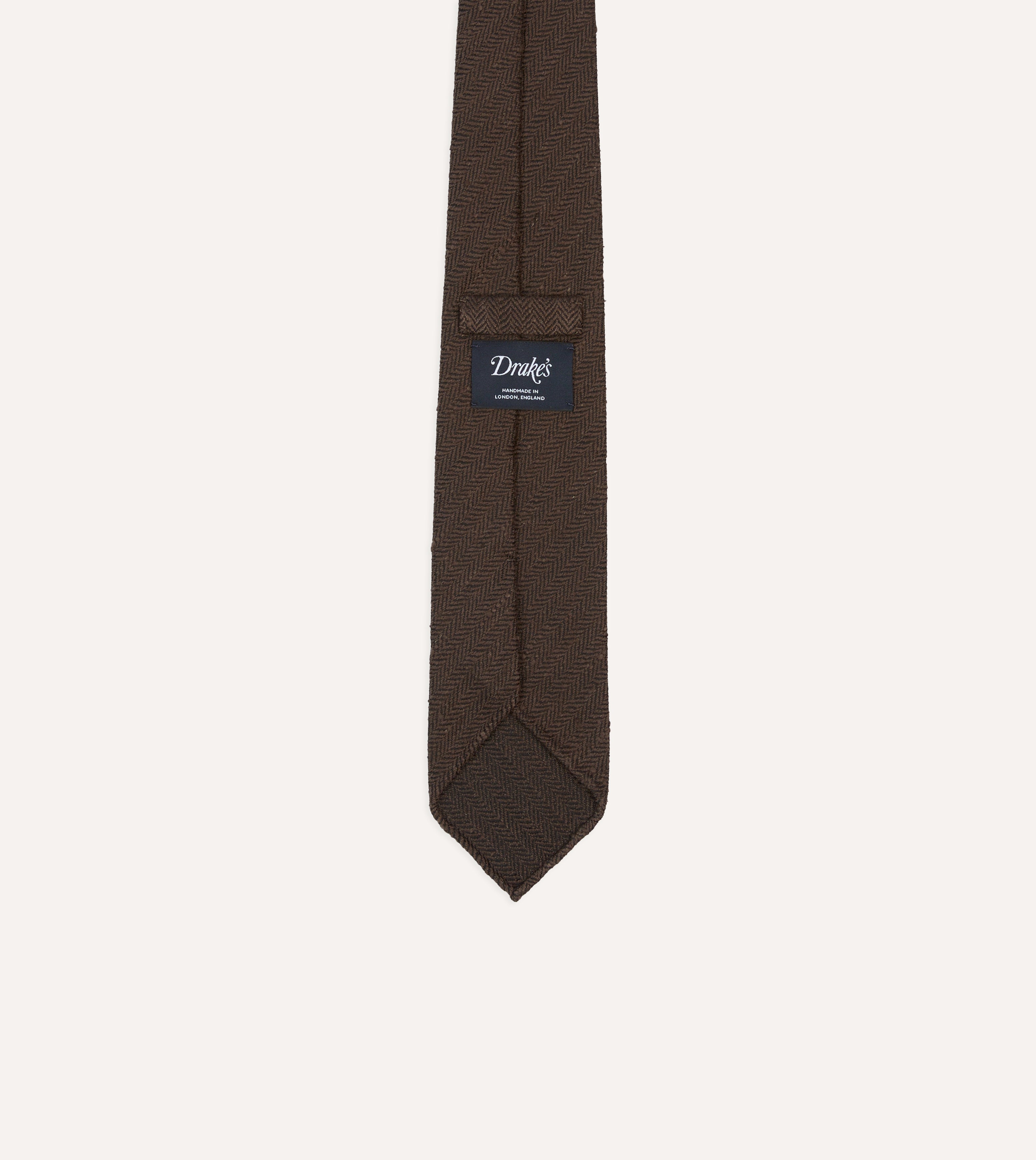 Brown Shantung Silk Hand-Rolled Tie