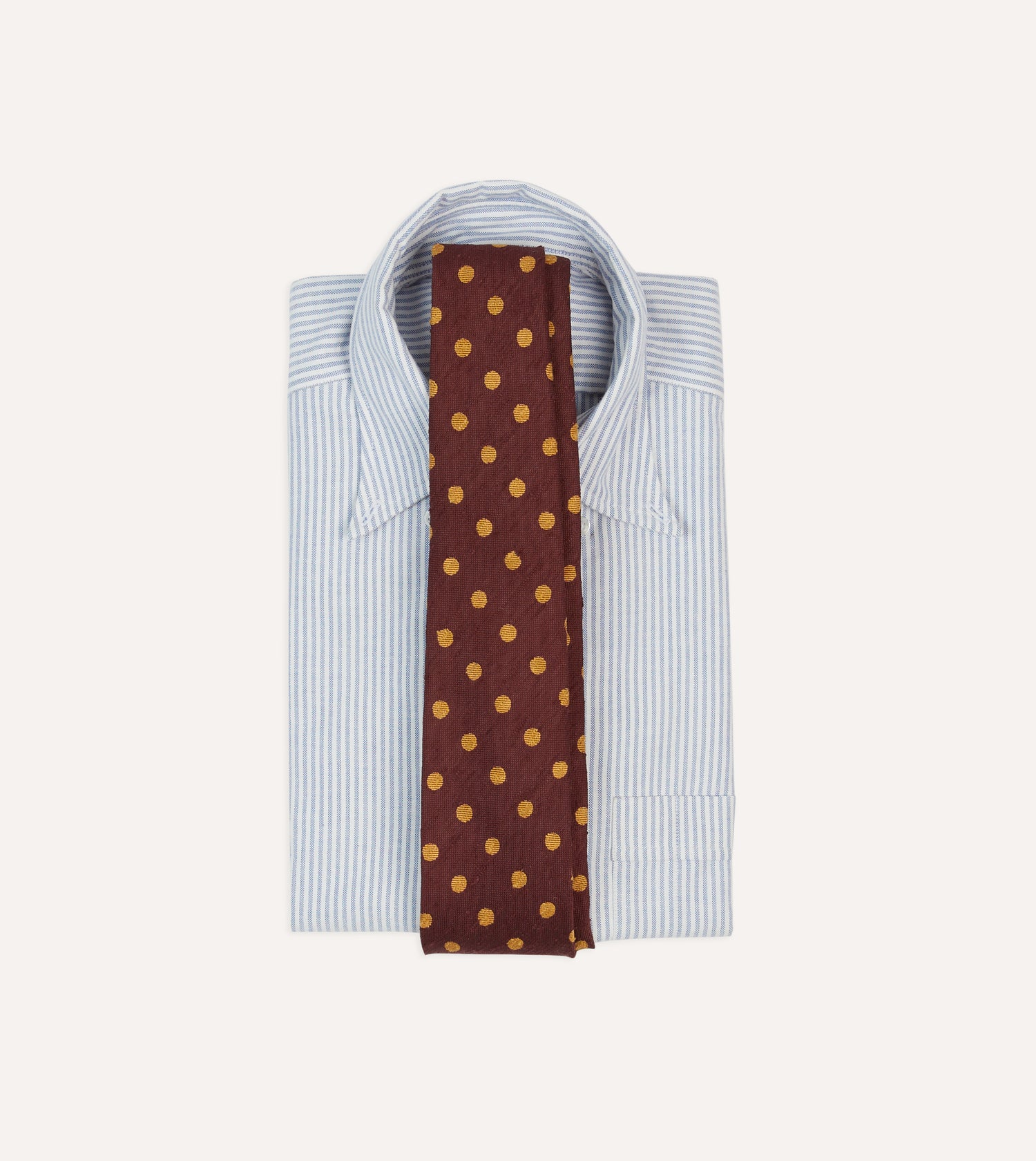 Red and Gold Polka Dot Shantung Silk Tie