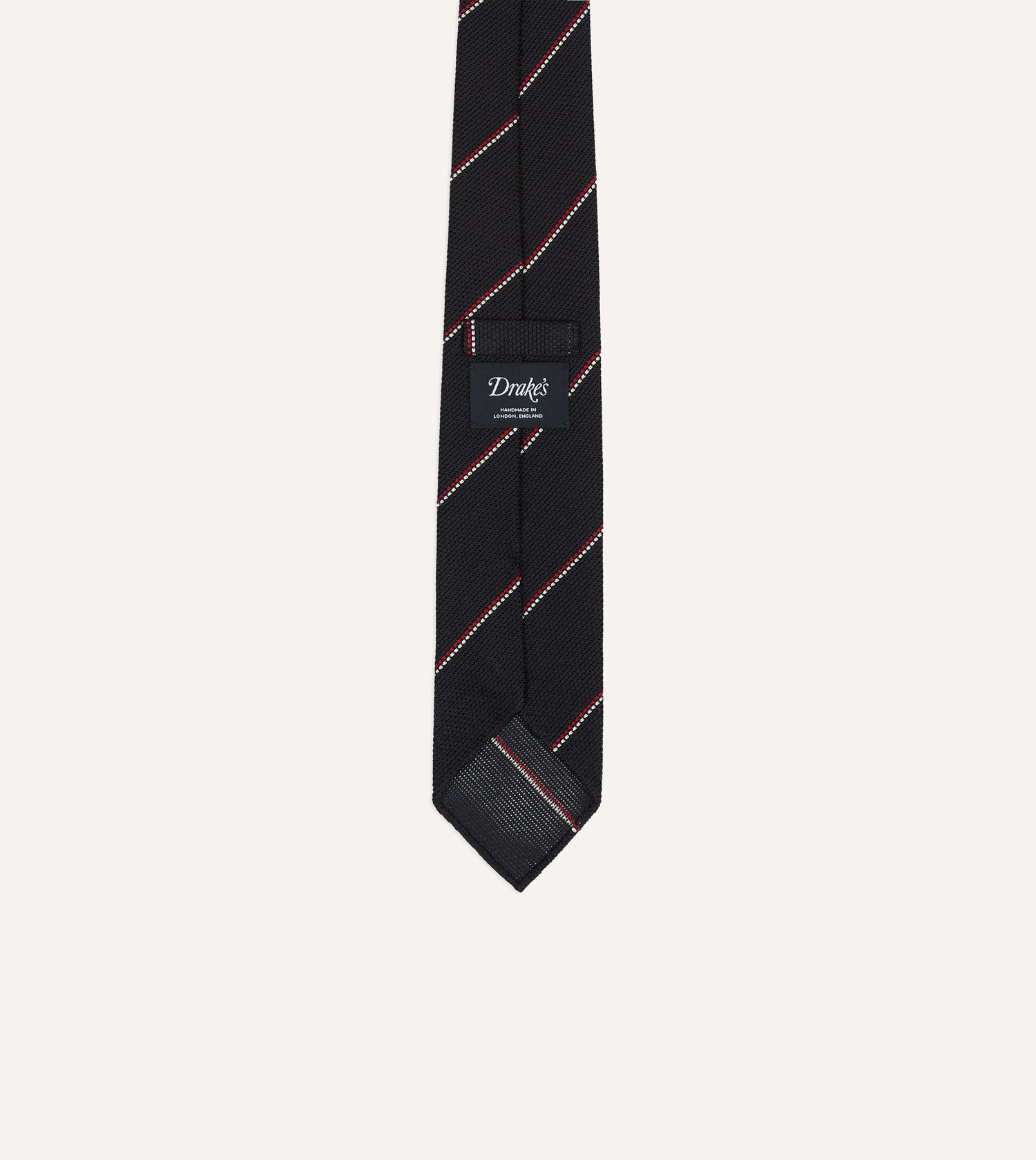 Navy and Red Double Stripe Hand Rolled Silk Grenadine Tie