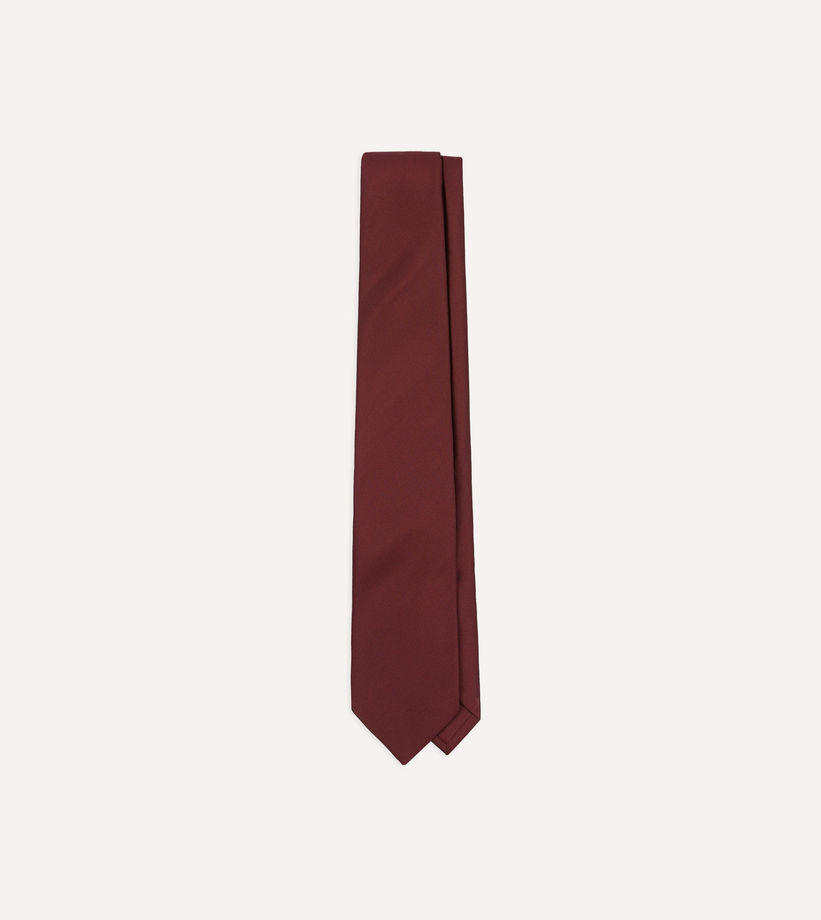 Burgundy 50oz Silk Twill Tipped Tie