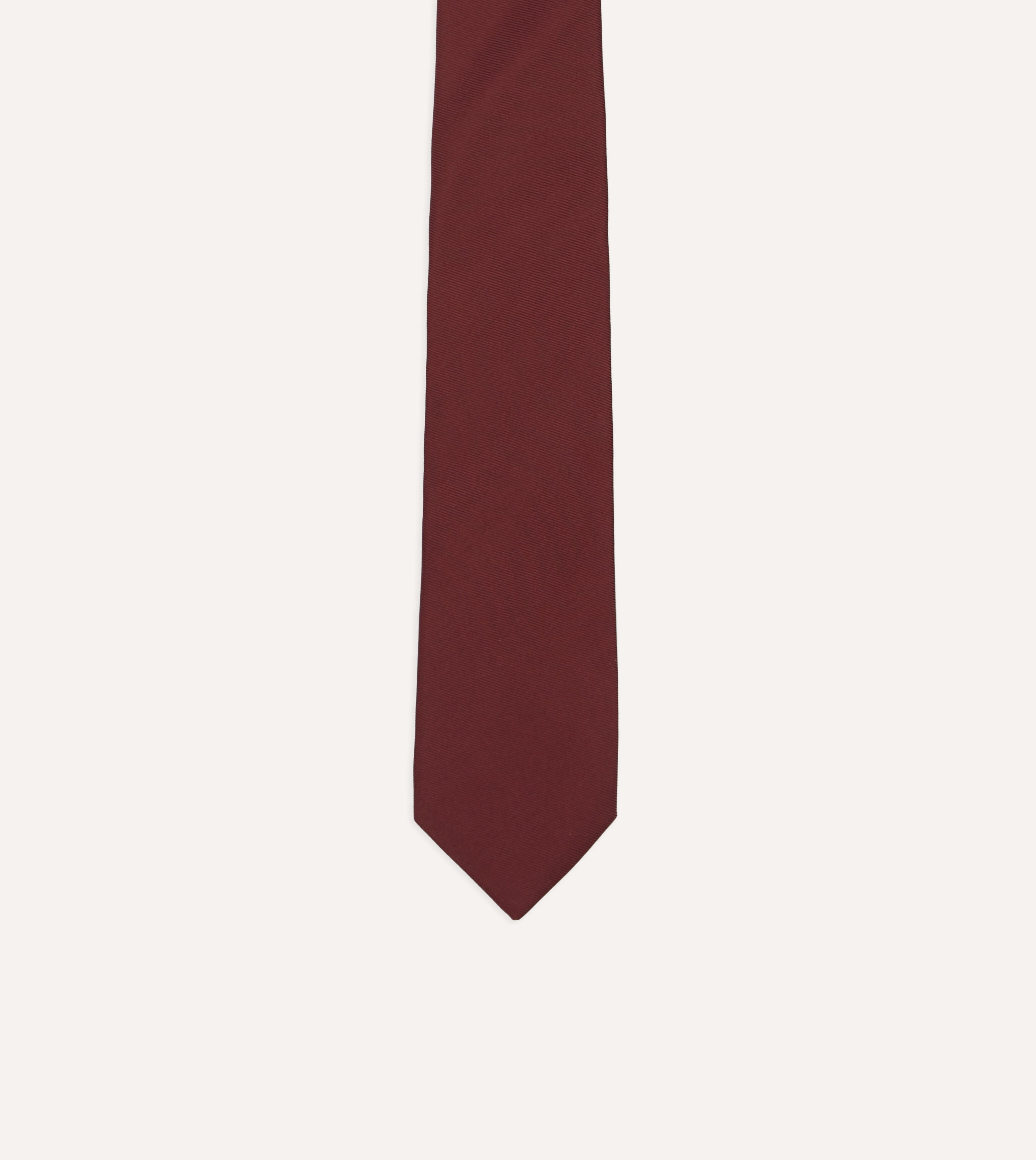 Burgundy 50oz Silk Twill Tipped Tie – Drakes US