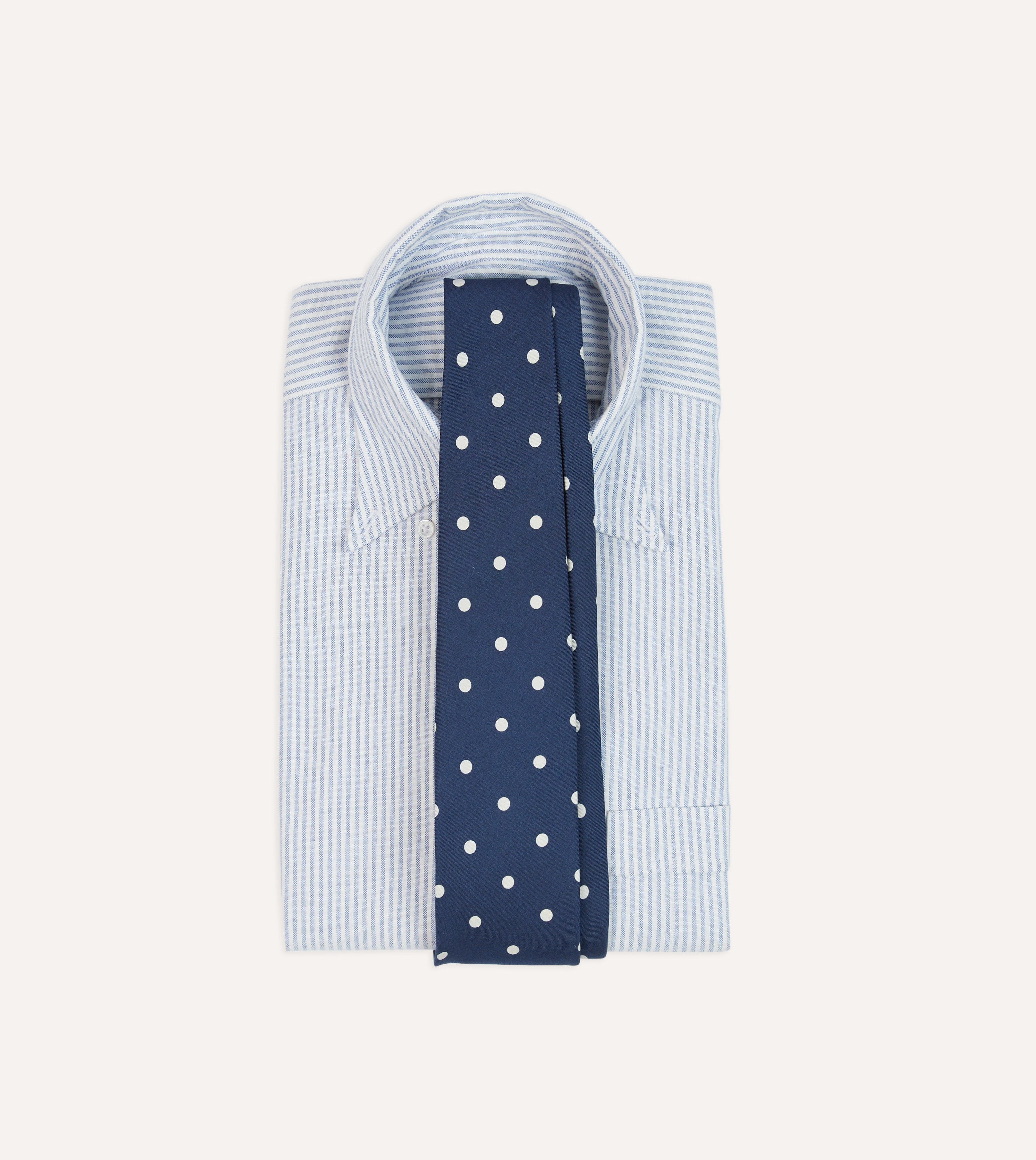 Navy Polka Dot Silk Self-Tipped Tie – Drakes US