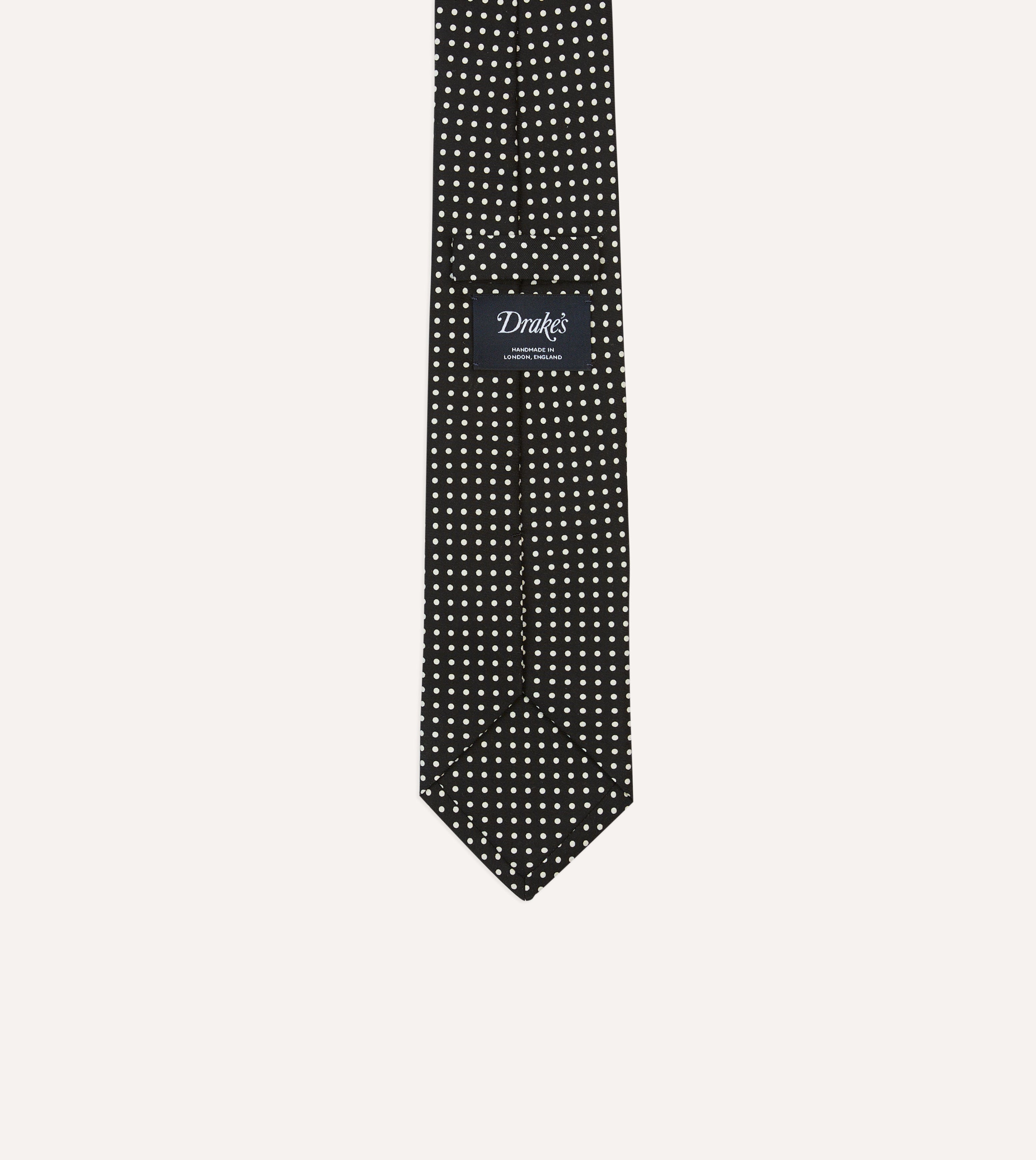 Black Small Spot Silk Self-Tipped Tie