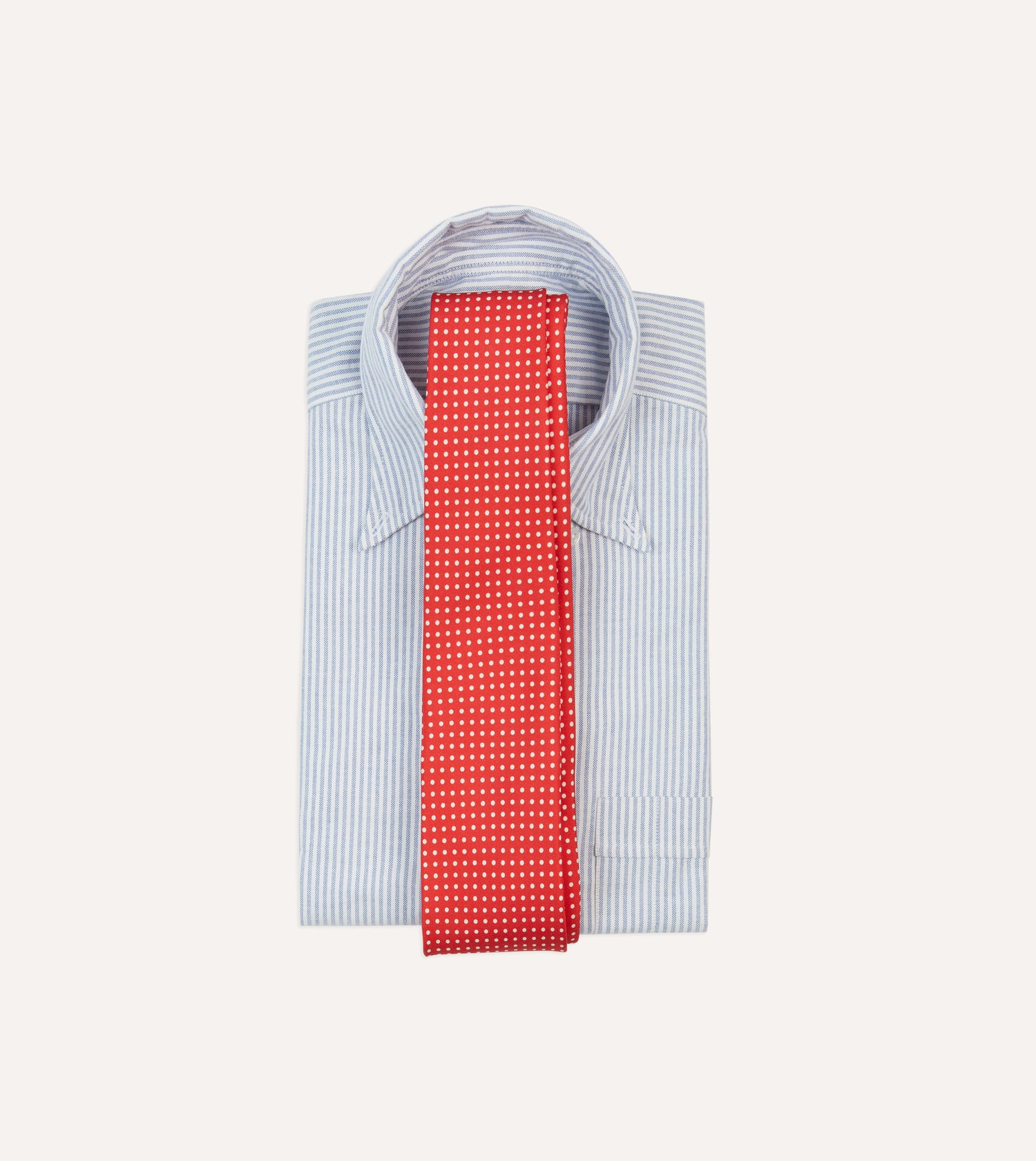 Red Small Spot Silk Self-Tipped Tie
