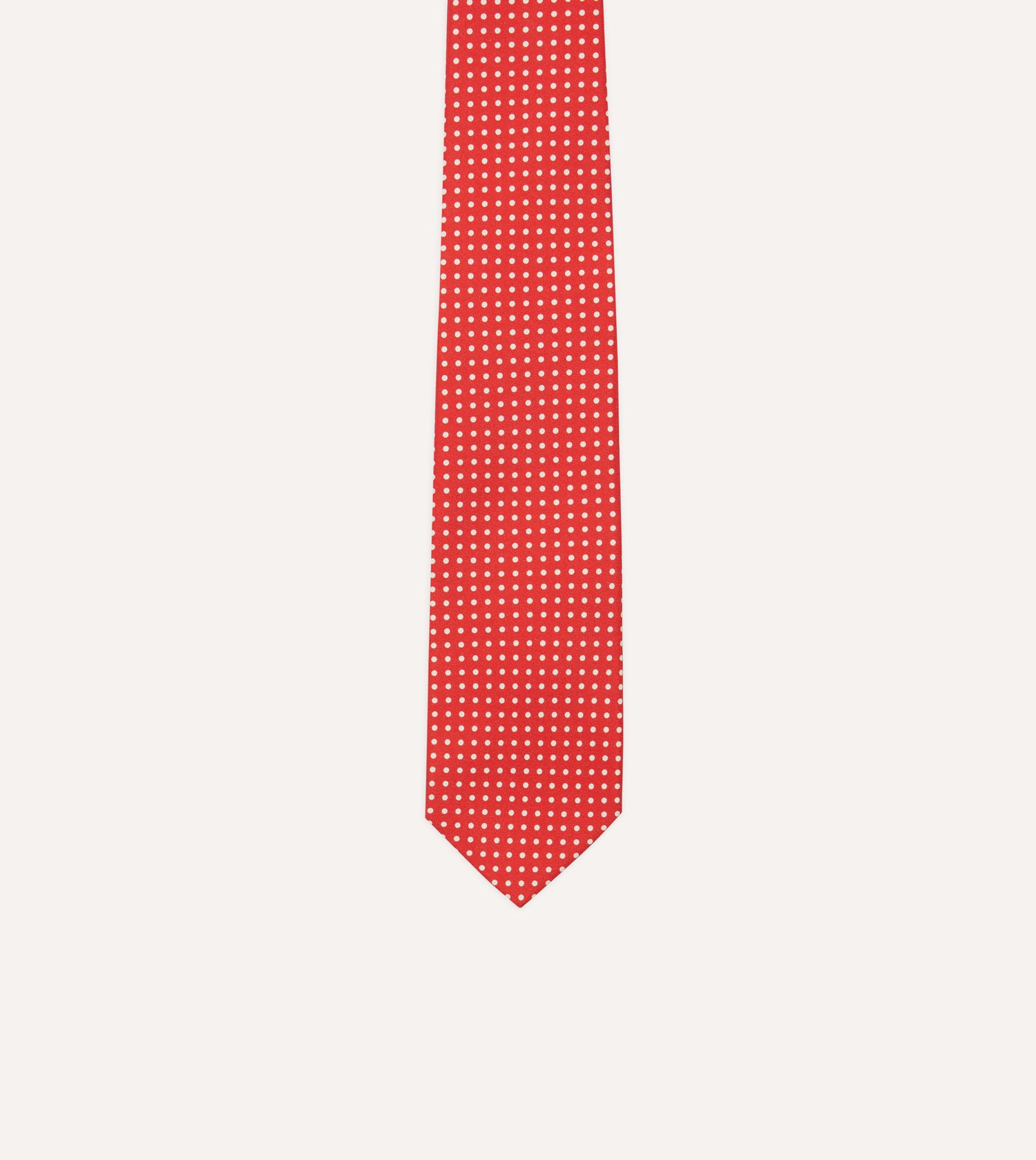 Red Small Spot Silk Self-Tipped Tie