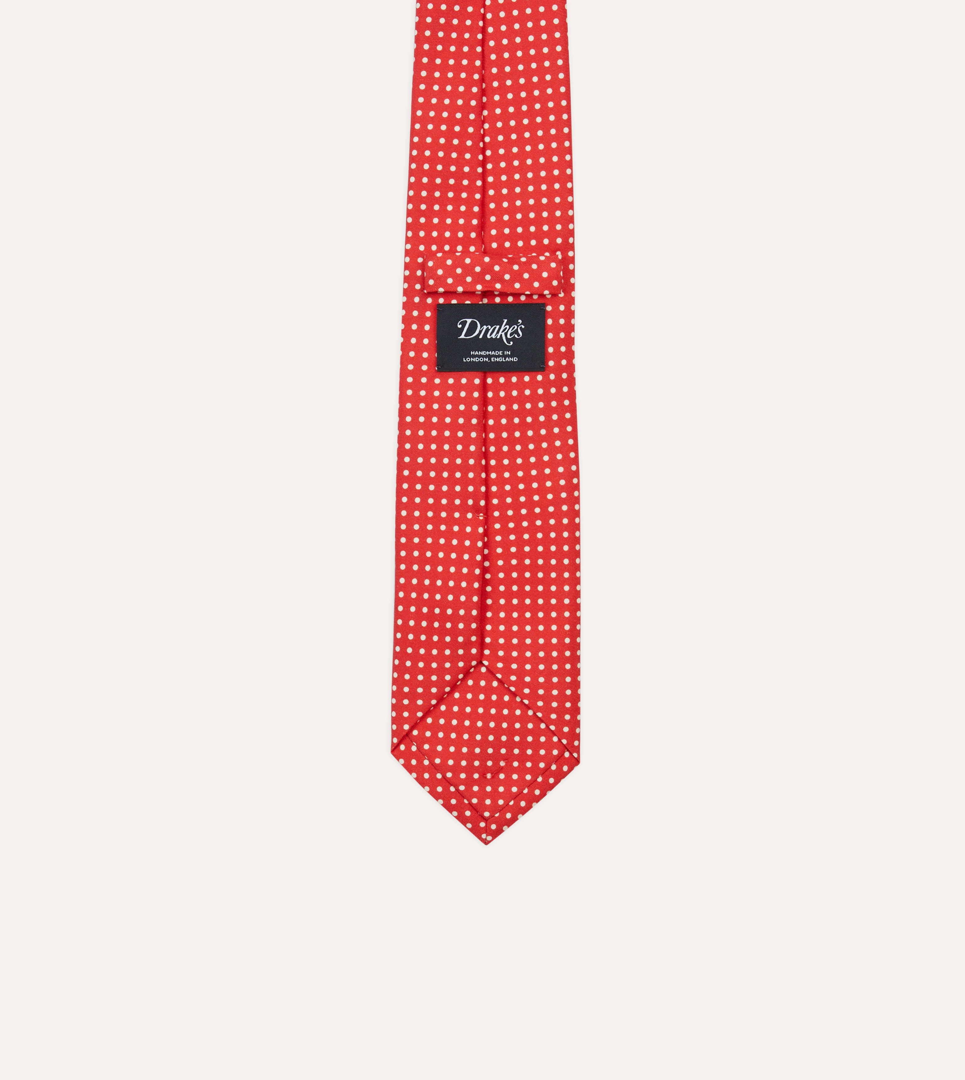 Red Small Spot Silk Self-Tipped Tie