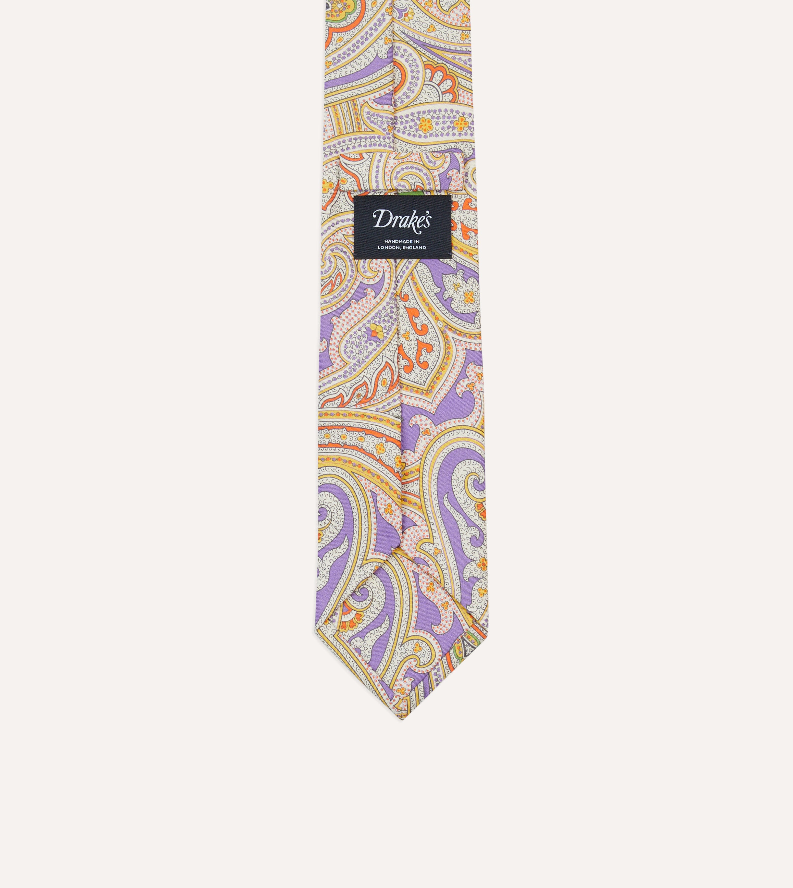 Lilac Large Paisley Silk Self-Tipped Tie