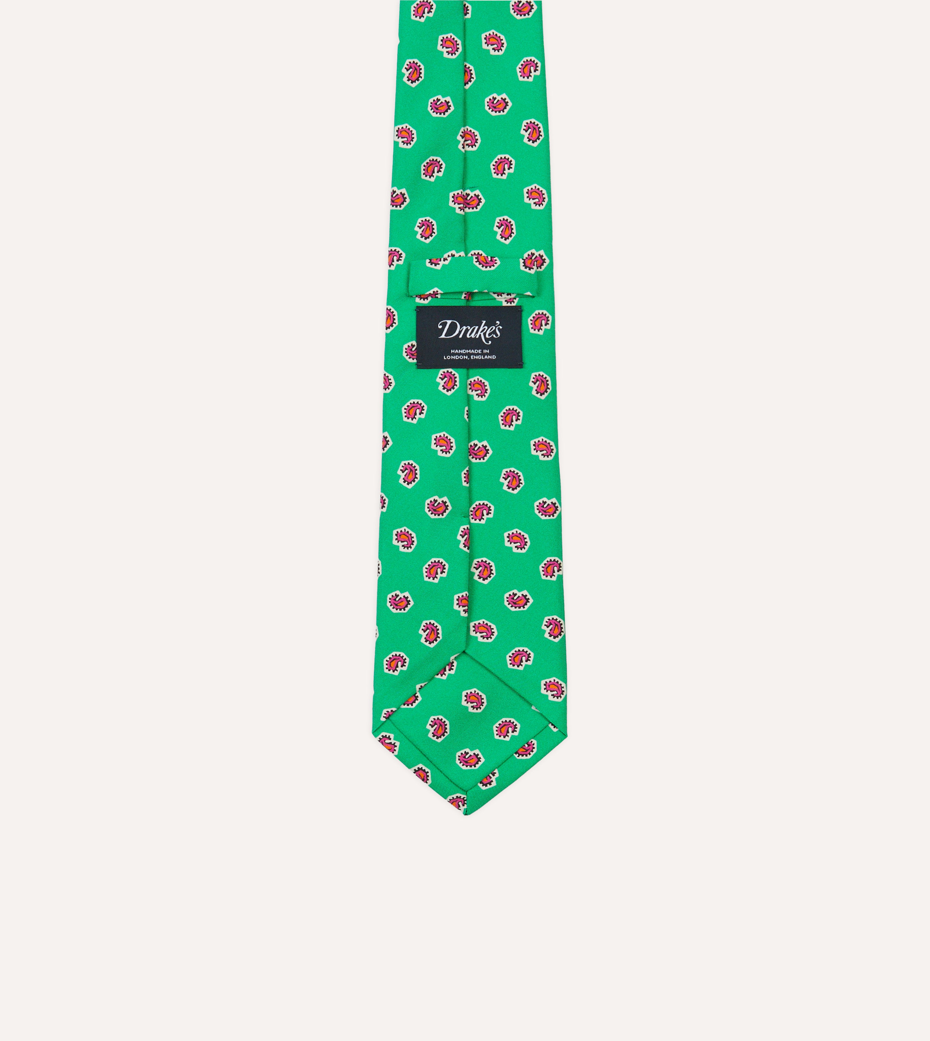 Green Mini Paisley Silk Self-Tipped Tie