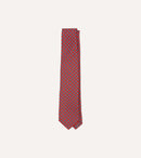 Red Square Medallion Self-Tipped Silk Tie