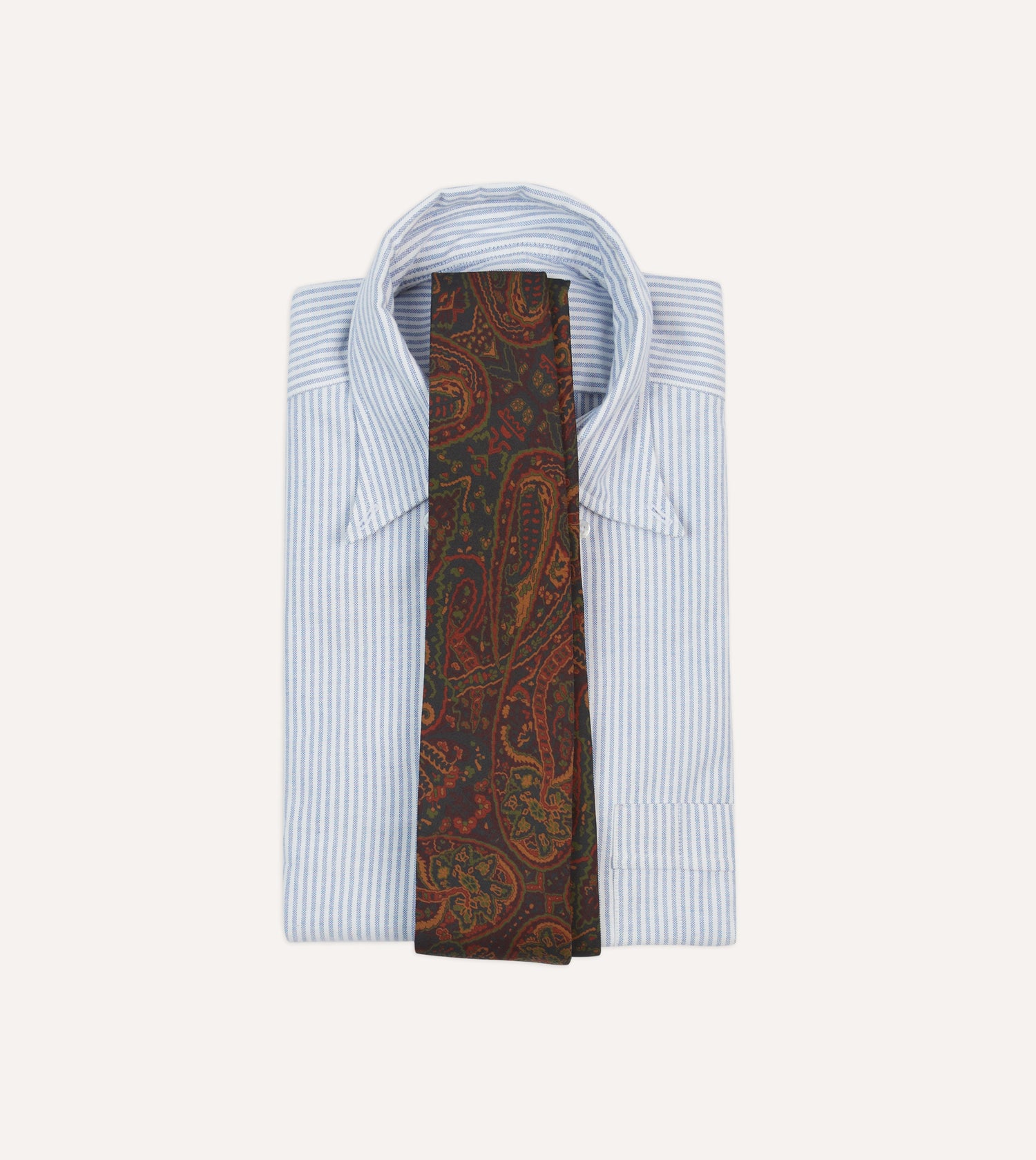 Navy and Burgundy Floral Paisley Print Silk Self Tipped Tie