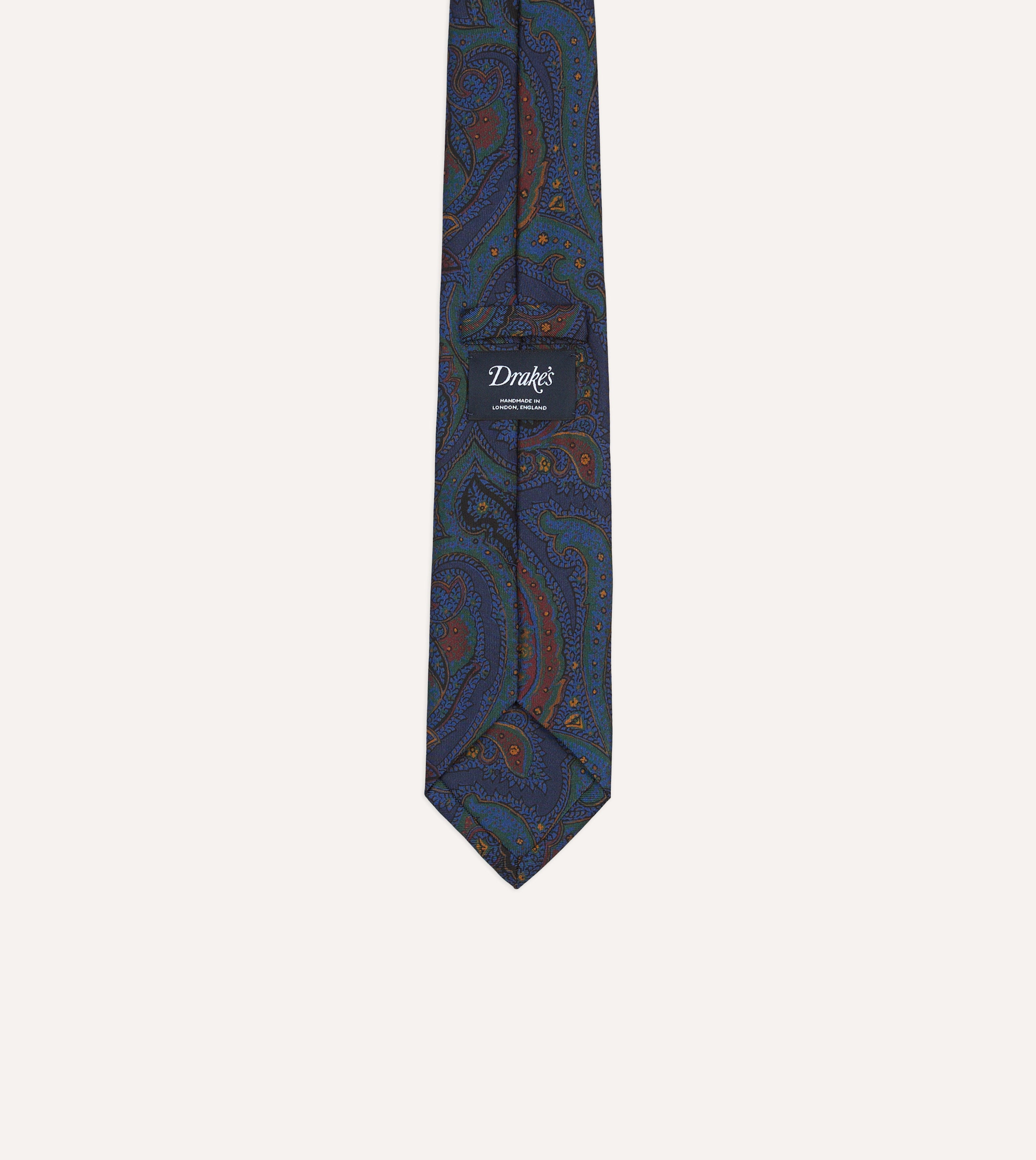Purple Paisley Print Madder Silk Self-Tipped Tie