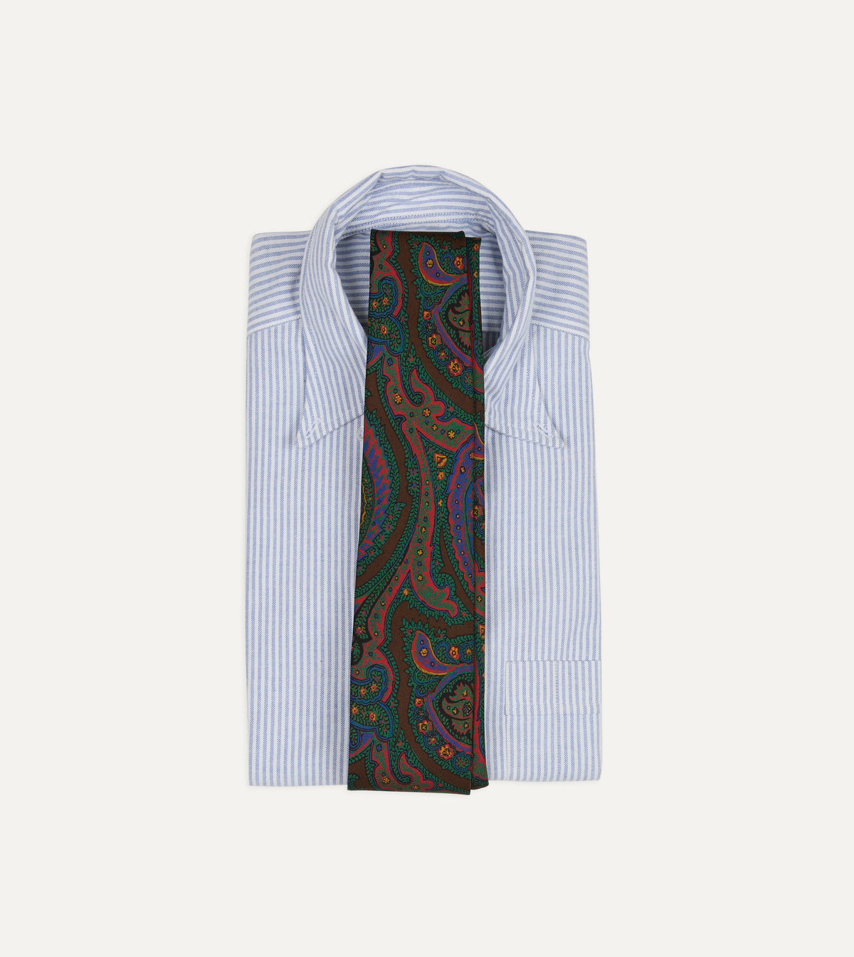 Brown Paisley Print Madder Silk Self-Tipped Tie