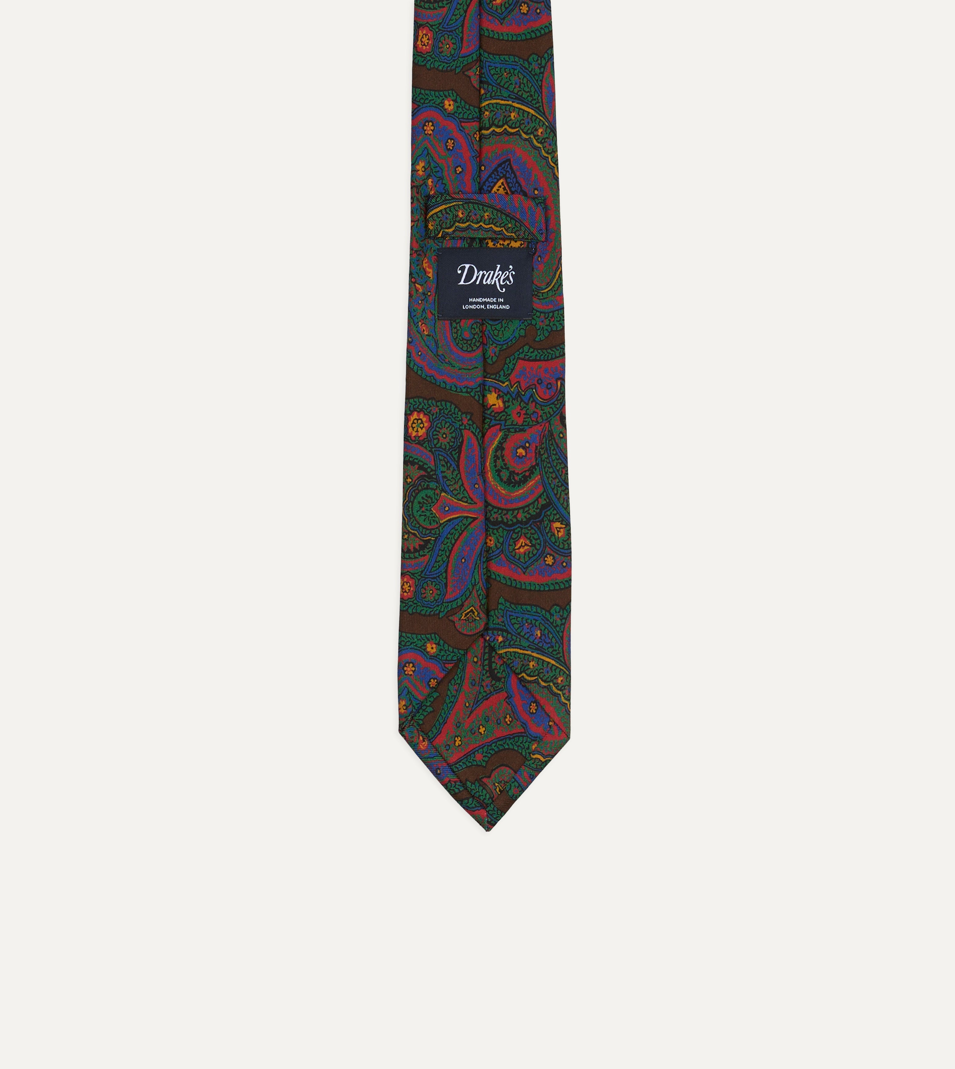 Brown Paisley Print Madder Silk Self-Tipped Tie