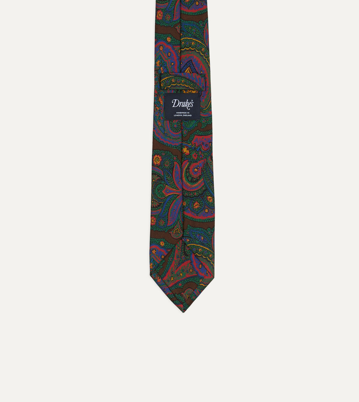 Brown Paisley Print Madder Silk Self-Tipped Tie