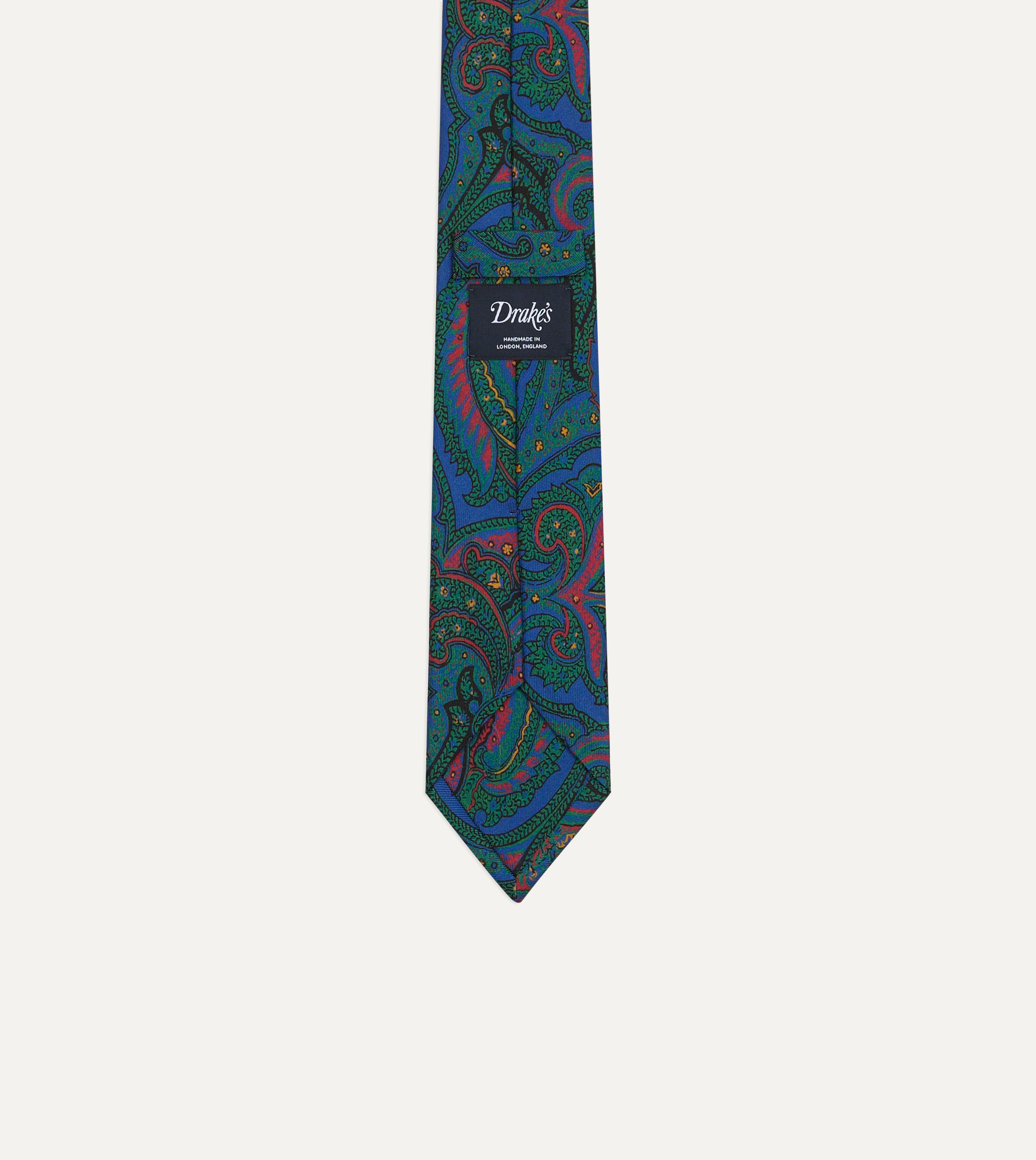 Blue Paisley Print Madder Silk Self-Tipped Tie
