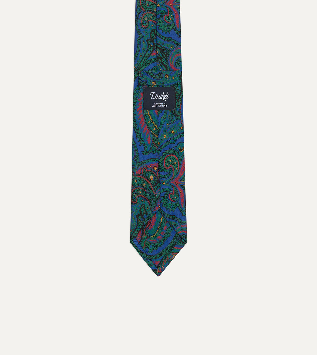 Blue Paisley Print Madder Silk Self-Tipped Tie