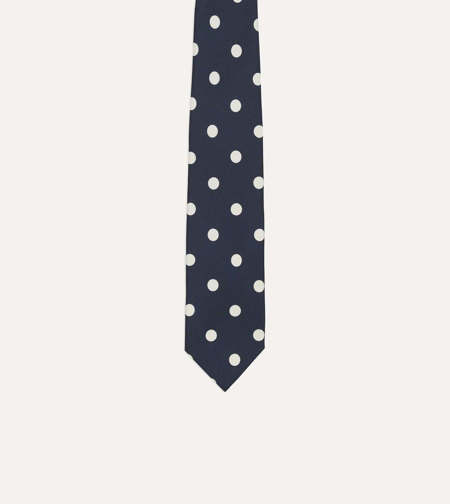 Black Large Polka Dot Silk Self-Tipped Tie