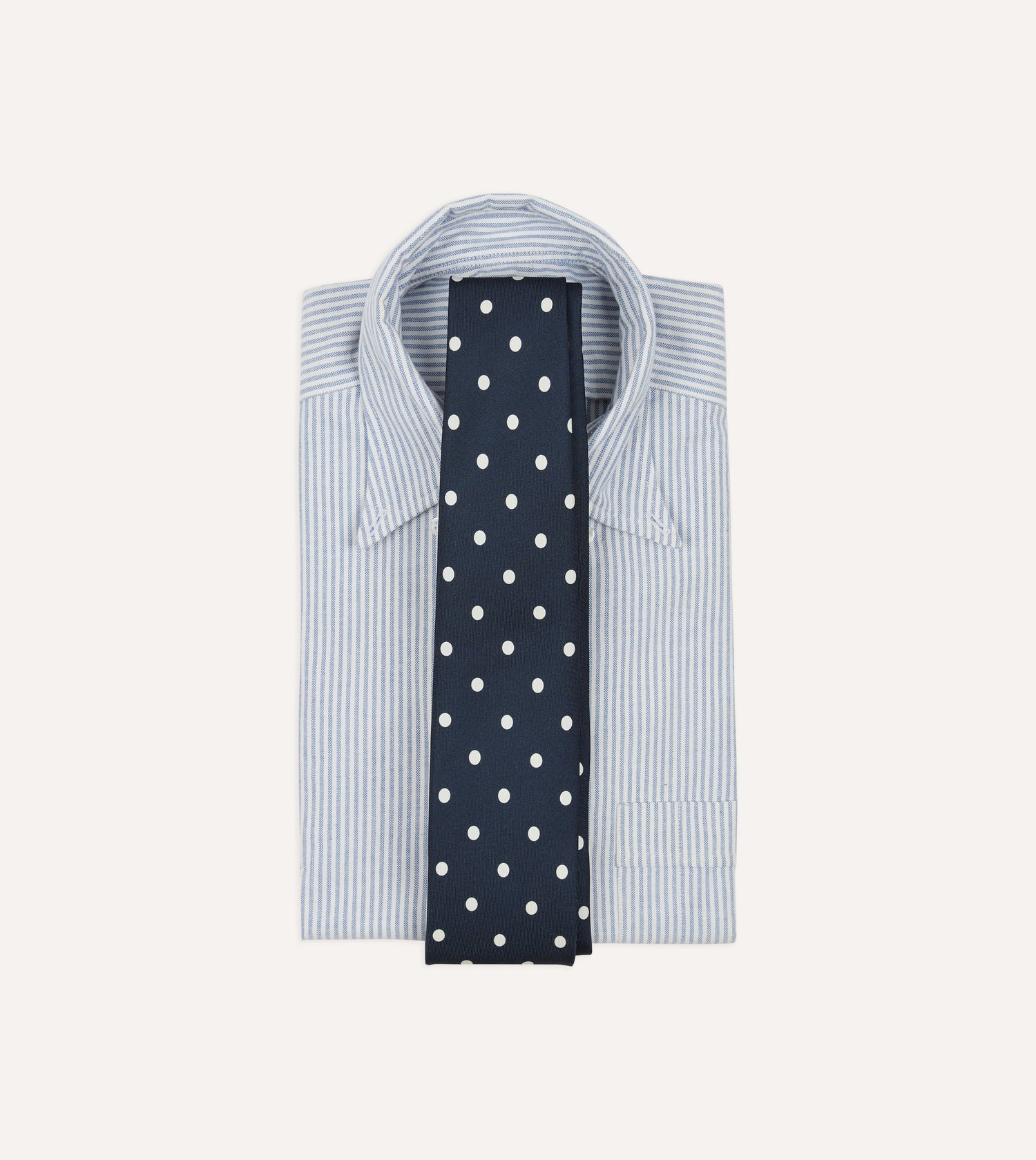 Navy Mini Polka Dot Silk Self-Tipped Tie