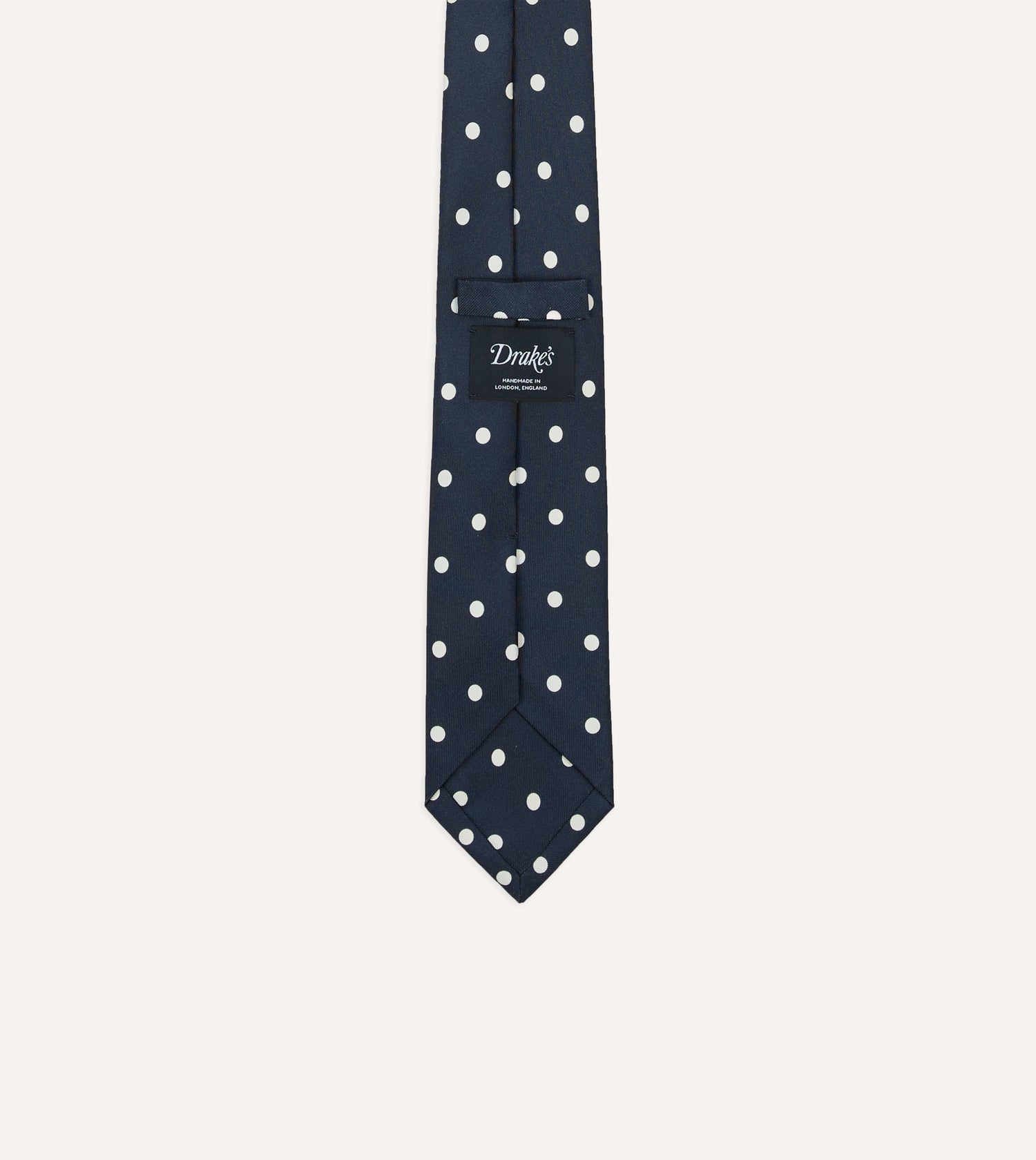 Navy Mini Polka Dot Silk Self-Tipped Tie