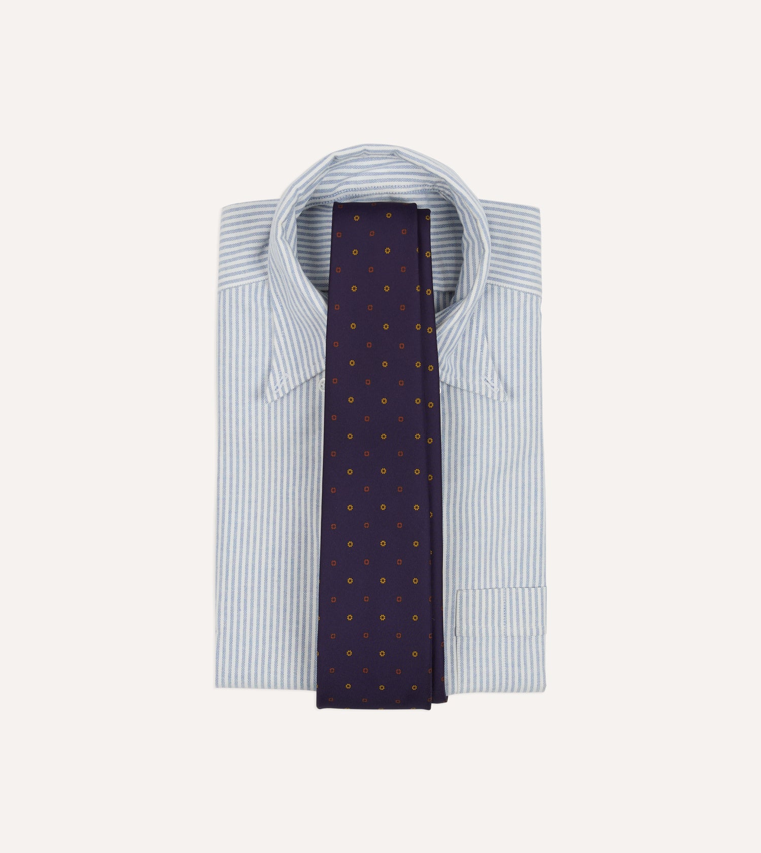 Purple Flowers and Diamonds Print Silk Self Tipped Tie
