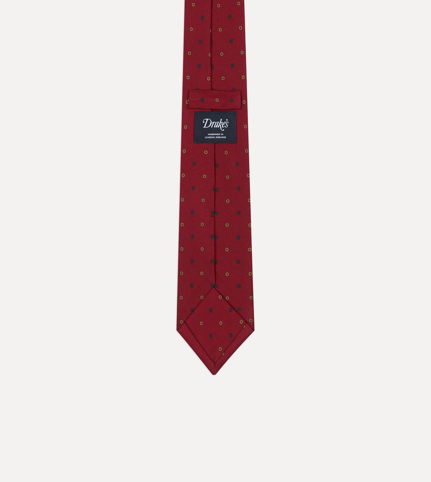 Orange Flowers and Diamonds Print Silk Self Tipped Tie