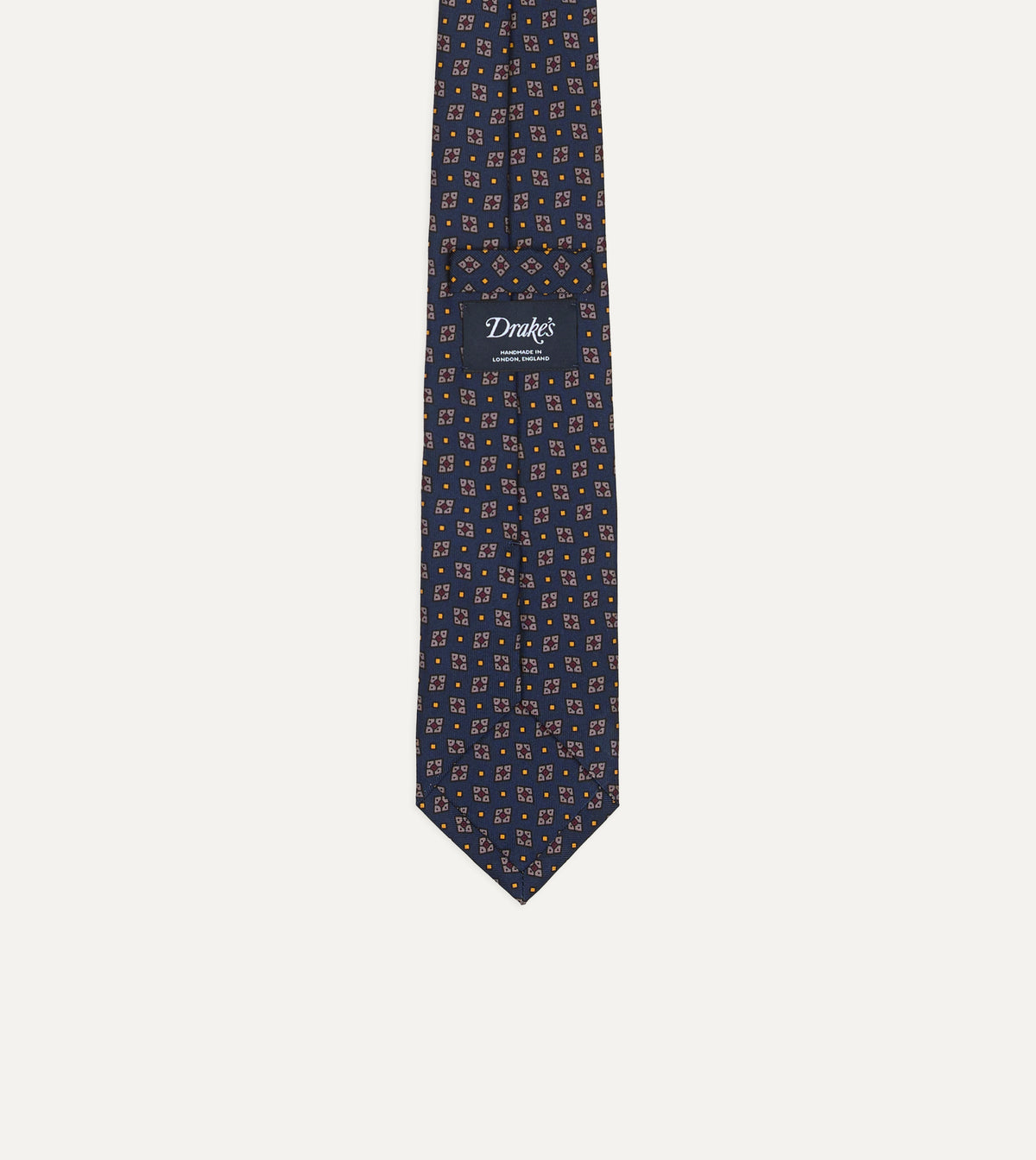 Blue Mini Diamonds Dot Print Silk Self-Tipped Tie