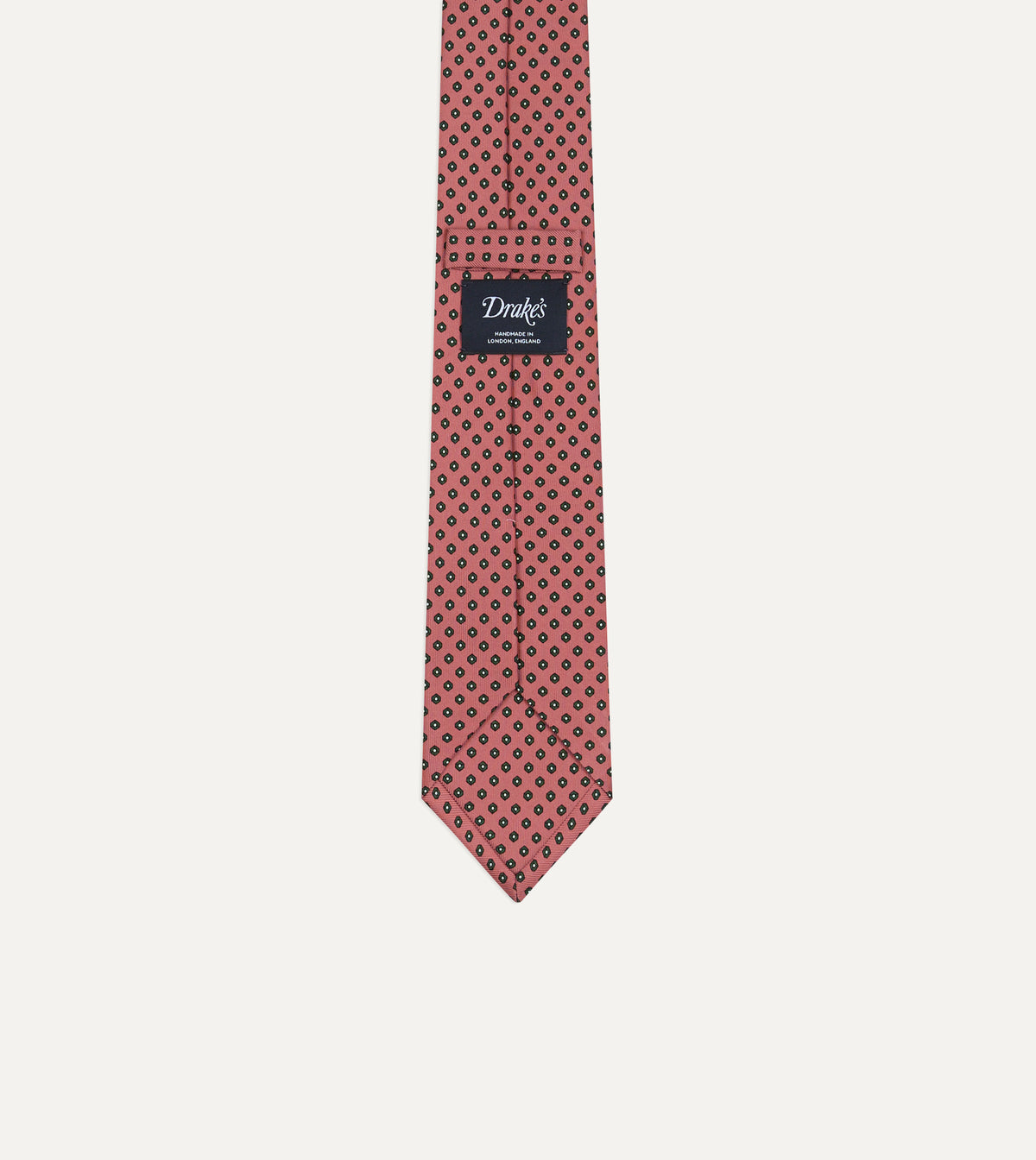 Pink Mini Flowers Tile Print Silk Self-Tipped Tie