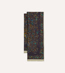 Purple Birds of Paradise Print Tubular Wool Silk Scarf