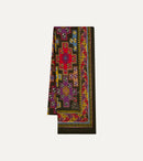 Drake's by A. Levine Black Geometric Print Tubular Wool Silk Scarf