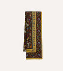 Brown Tiger Garden Print Wool Silk Scarf