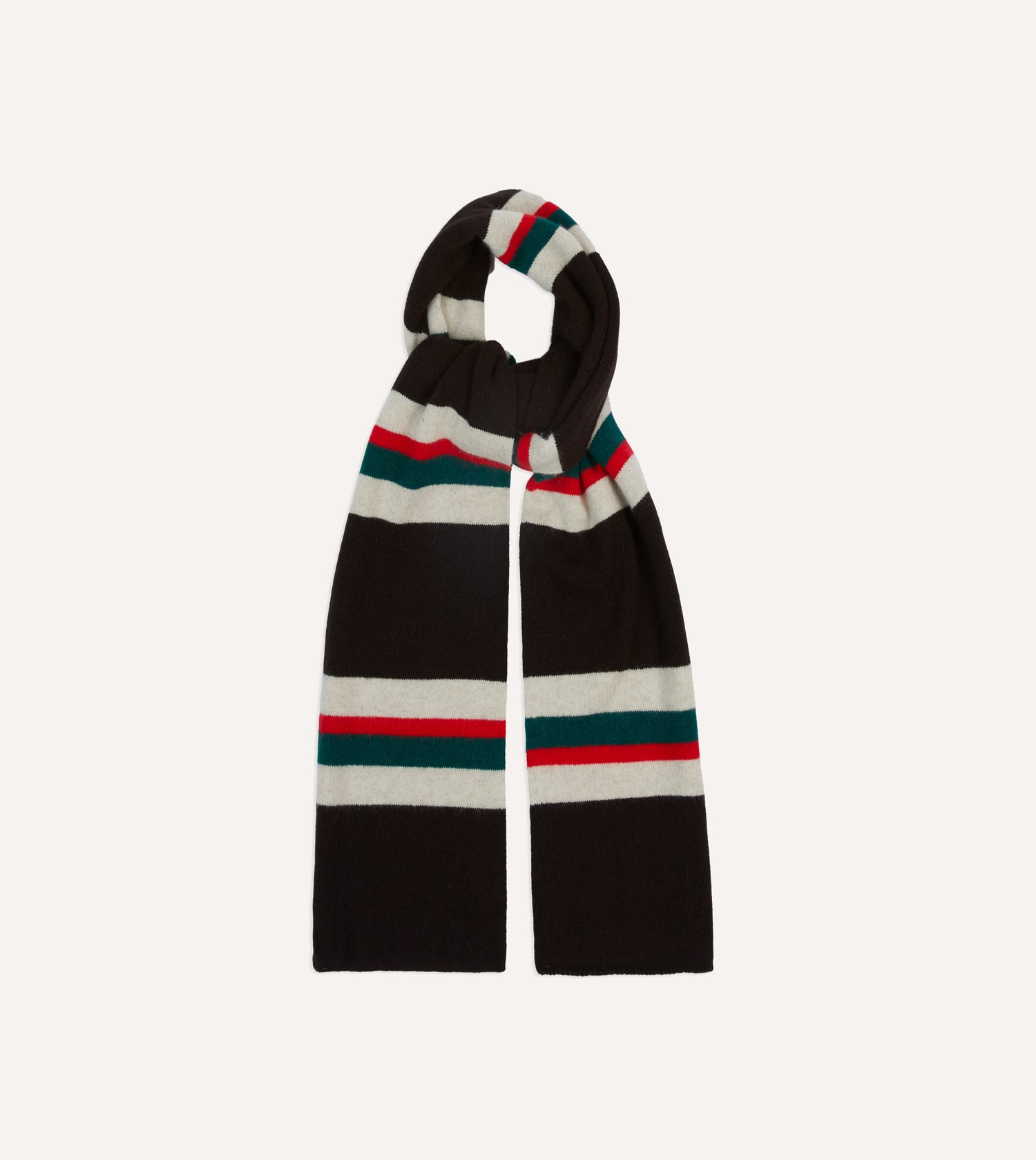 Brown, Red and Green Stripe Geelongora Tubular Scarf
