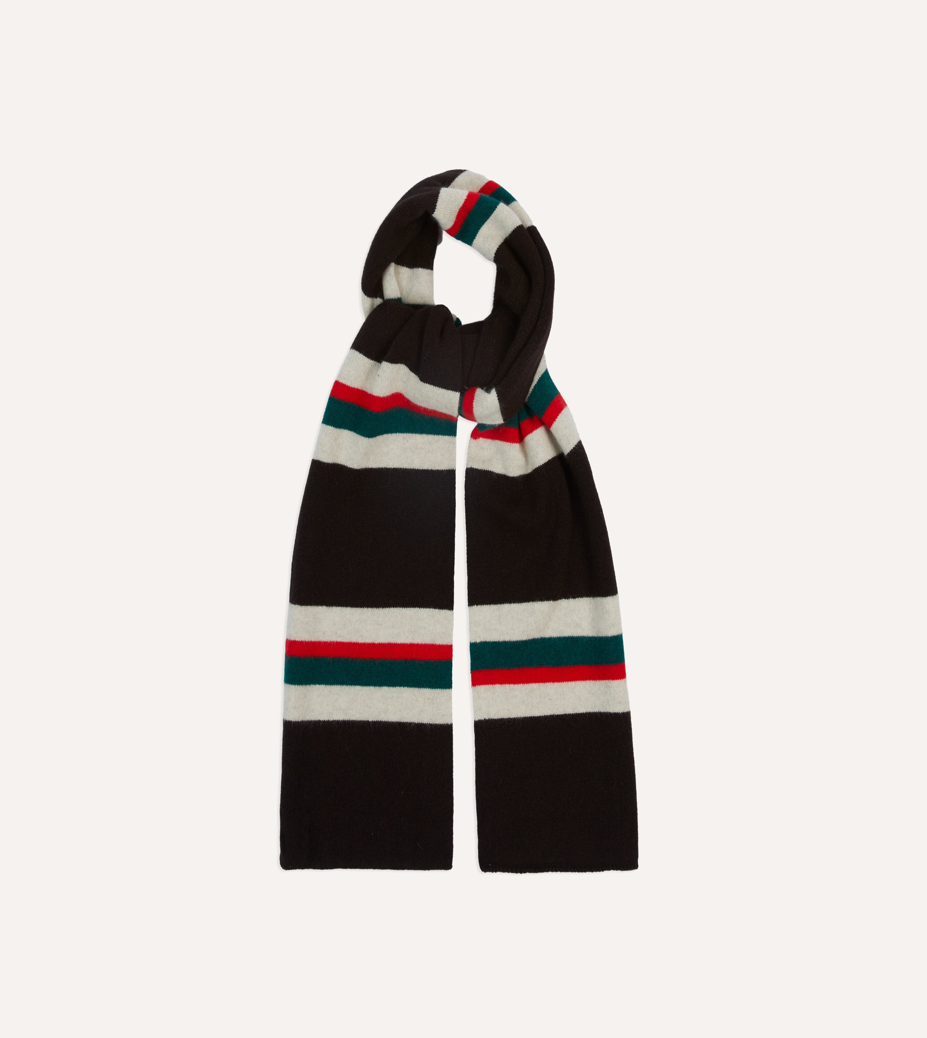 Brown, Red and Green Stripe Geelongora Tubular Scarf