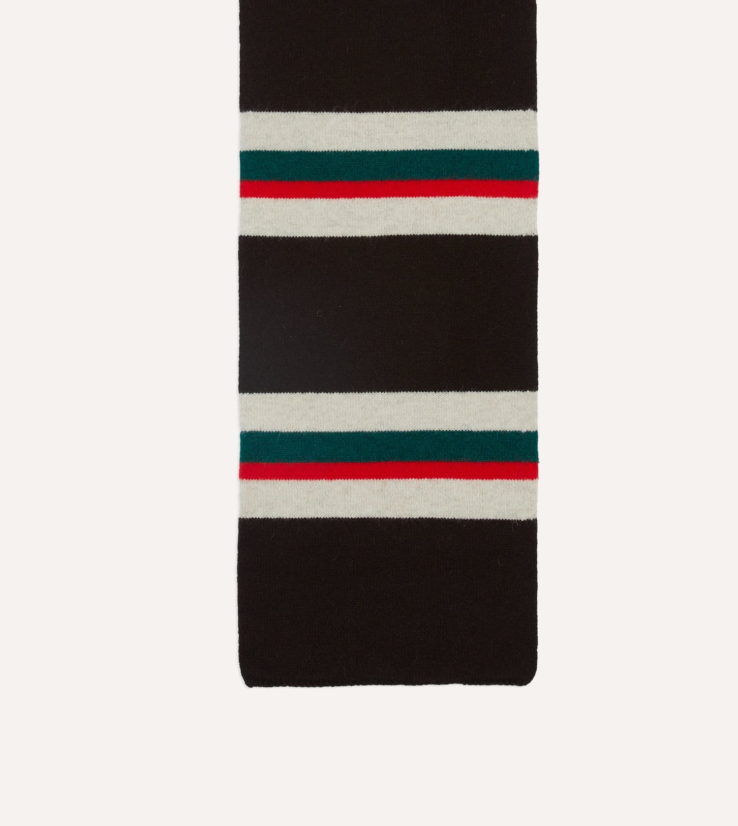 Brown, Red and Green Stripe Geelongora Tubular Scarf