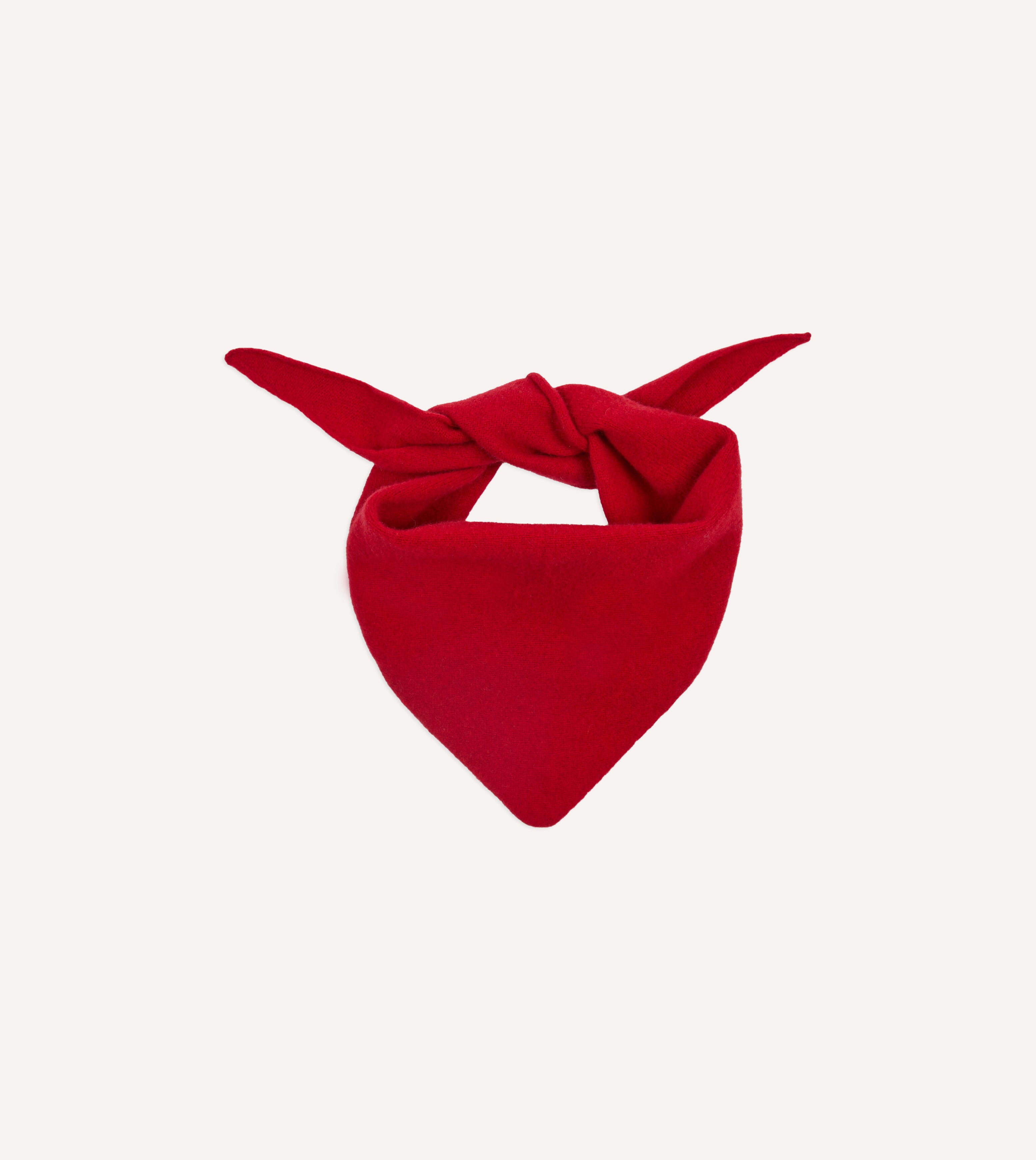 Red Lambswool Triangle Neck Scarf