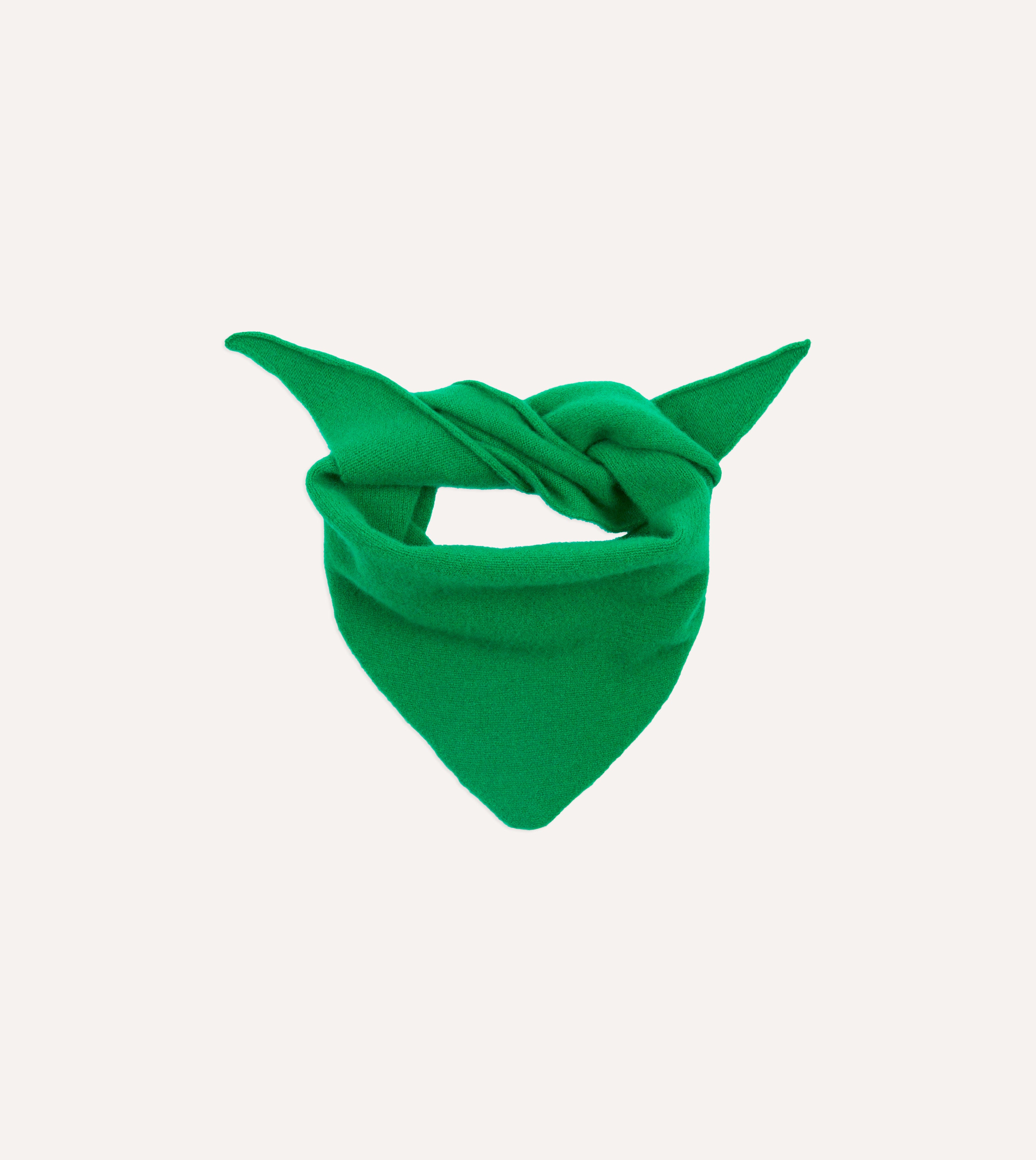 Green Lambswool Triangle Neck Scarf