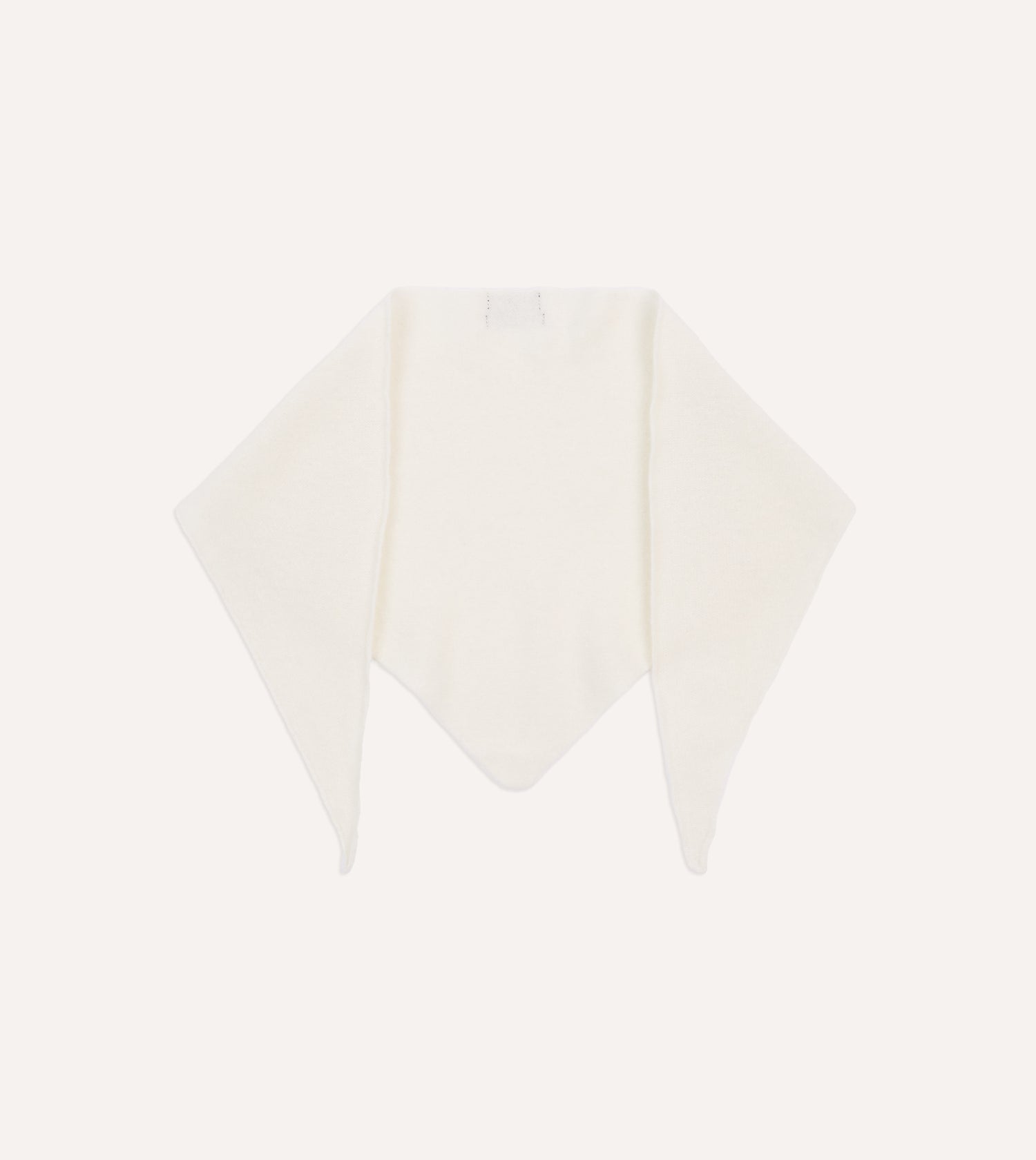 Ecru Lambswool Triangle Neck Scarf