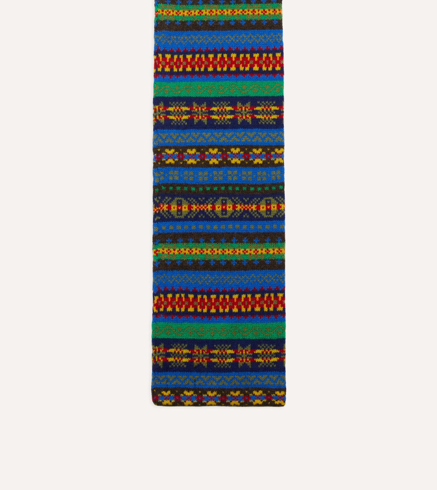 Blue Fair Isle Lambswool Scarf