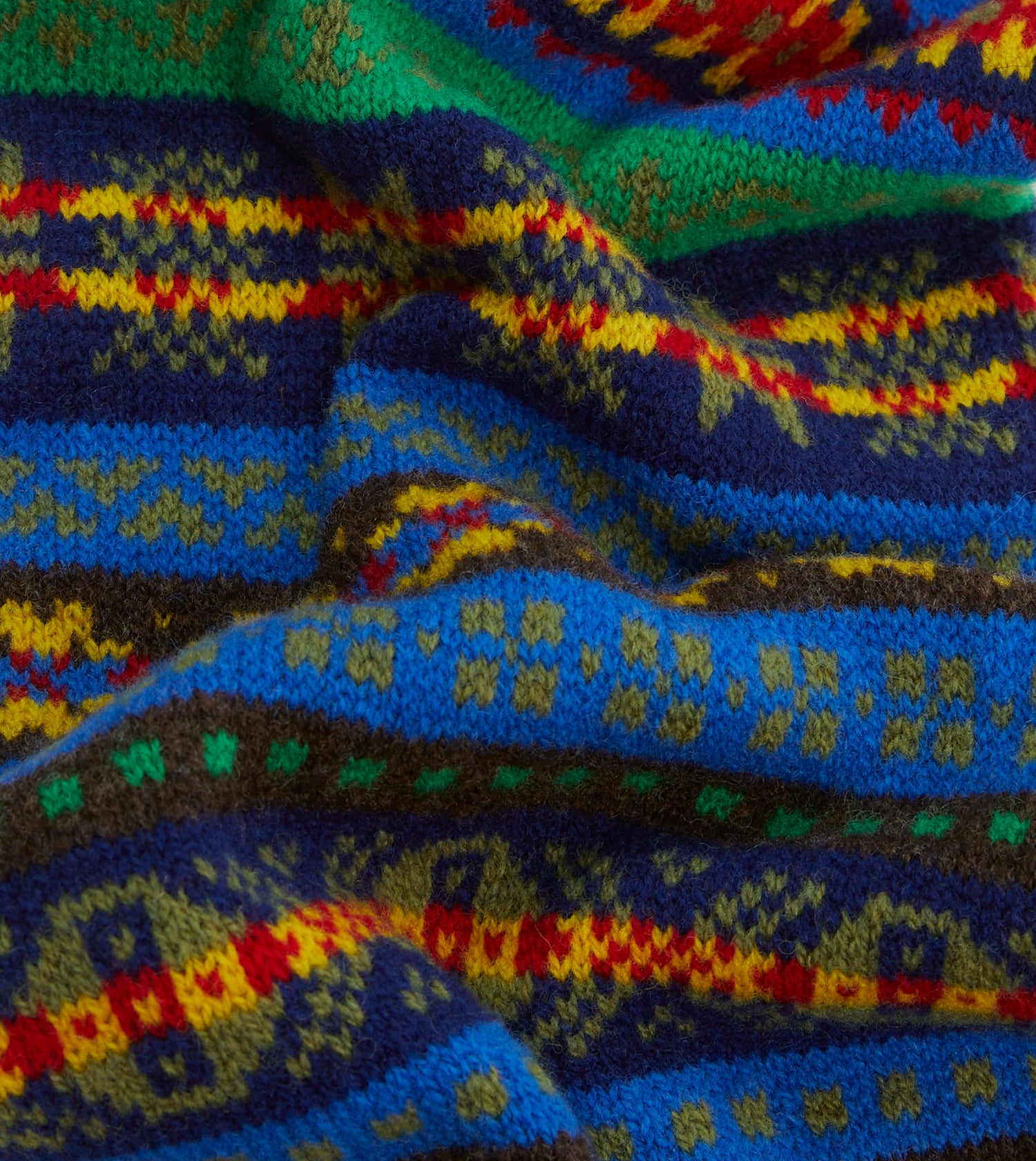 Blue Fair Isle Lambswool Scarf
