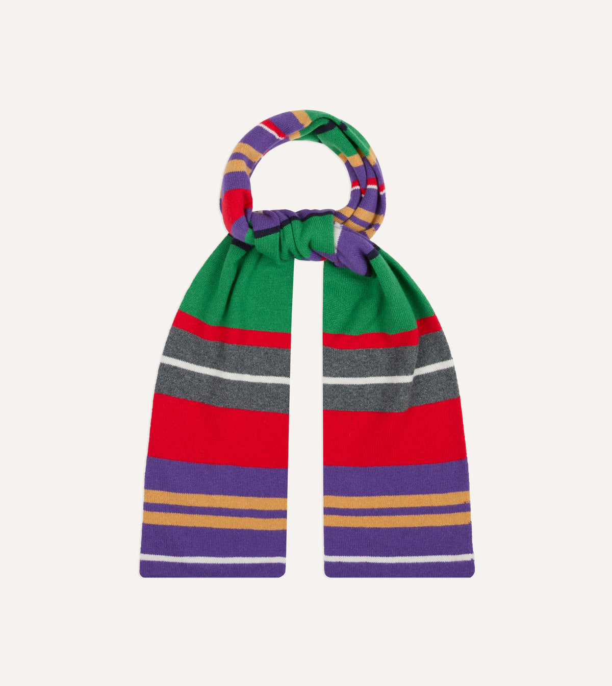 Green, Red and Purple Stripe Geelongora Tubular Scarf