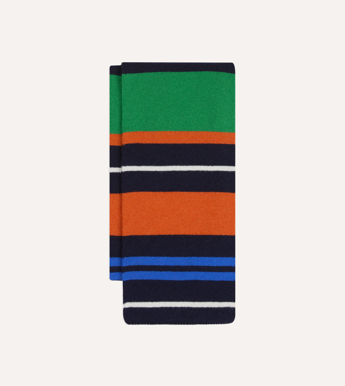 Navy, Orange and Green Stripe Geelongora Tubular Scarf