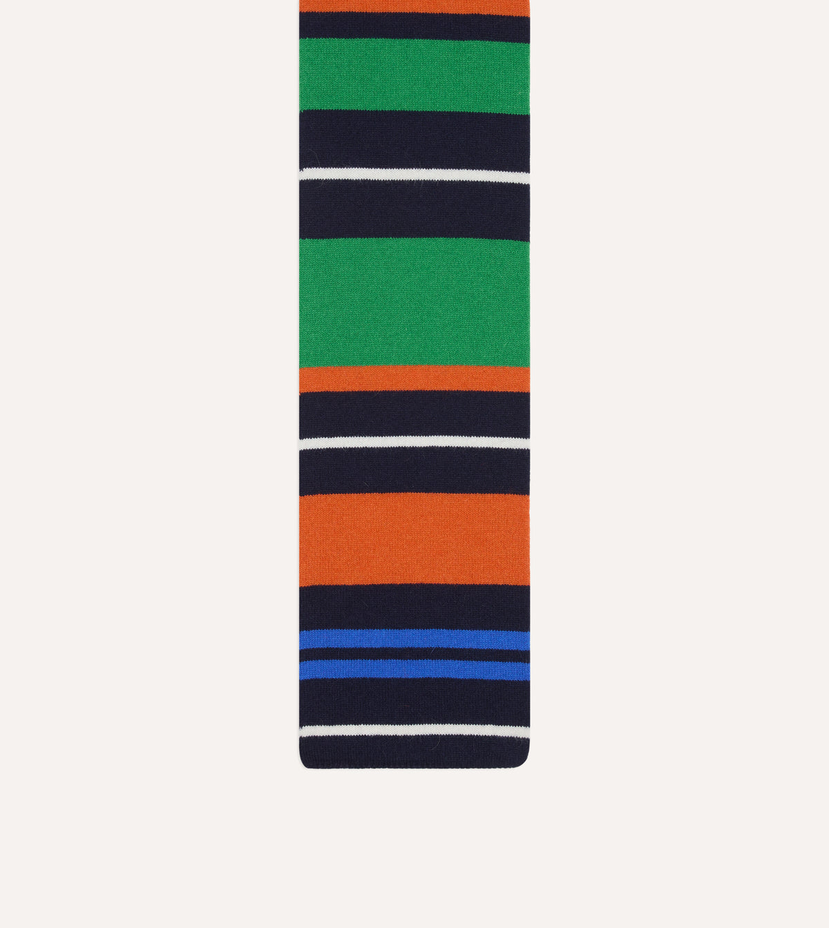 Navy, Orange and Green Stripe Geelongora Tubular Scarf