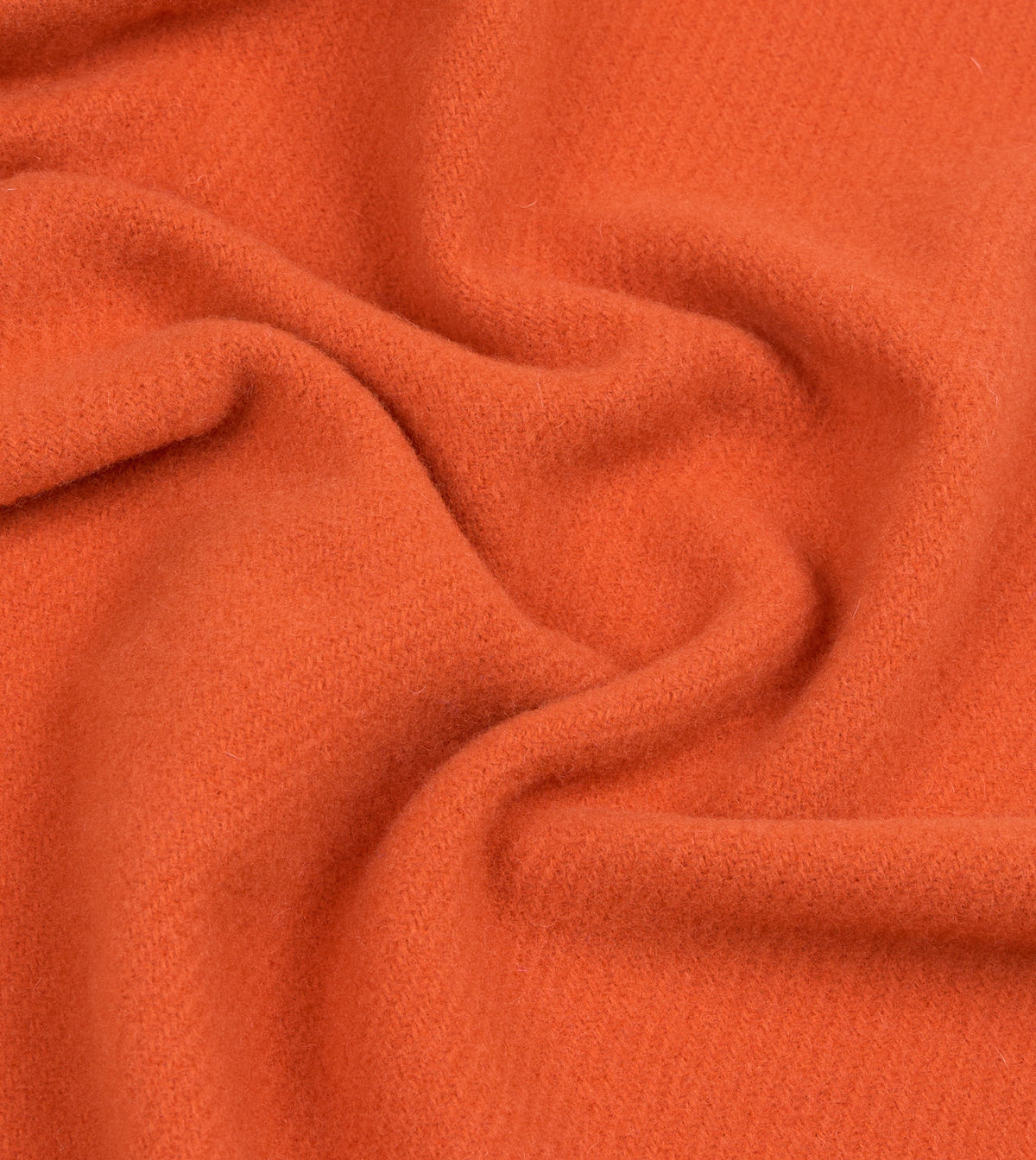 Orange Solid Wool Fringed Scarf