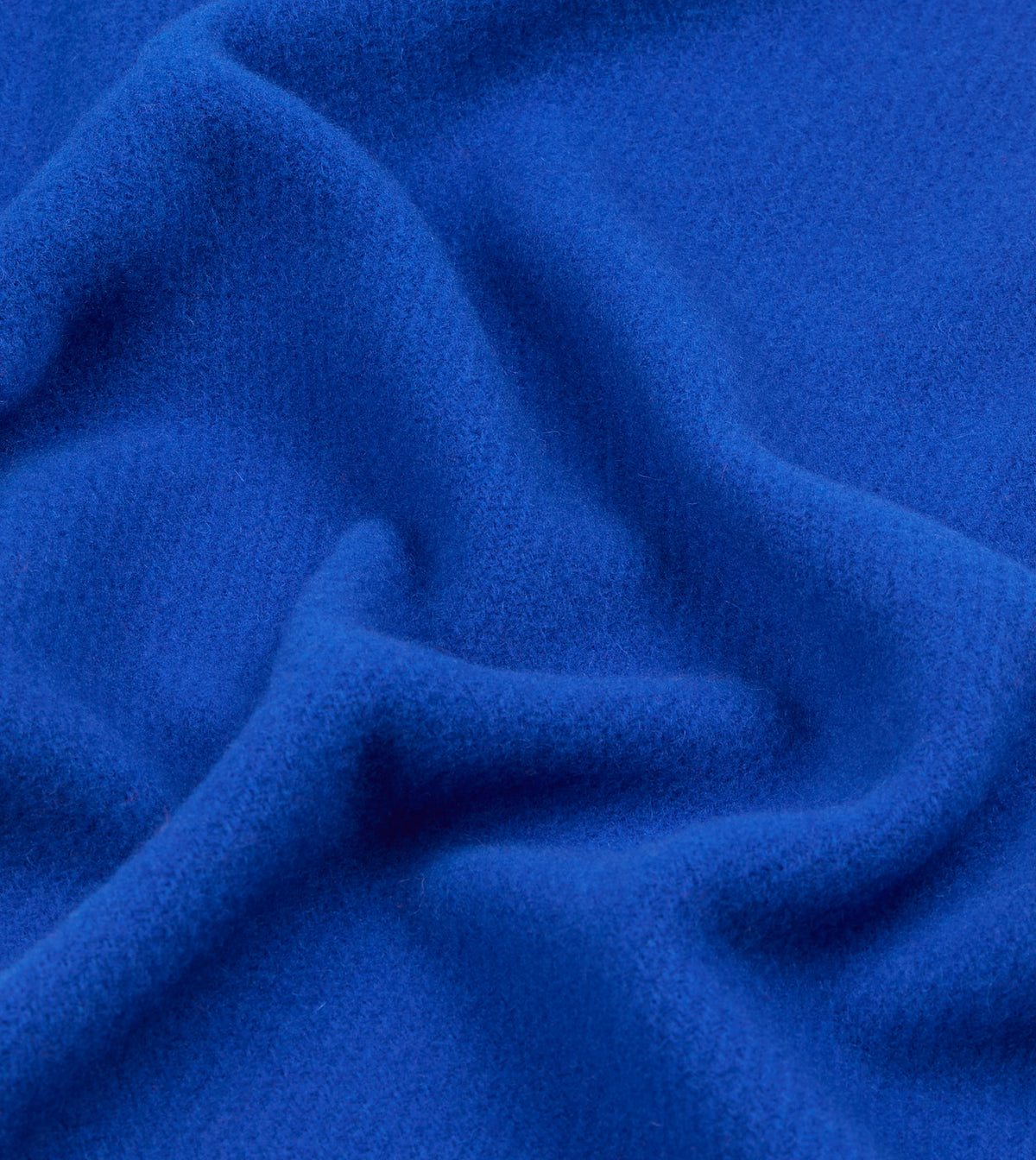 Blue Solid Wool Fringed Scarf